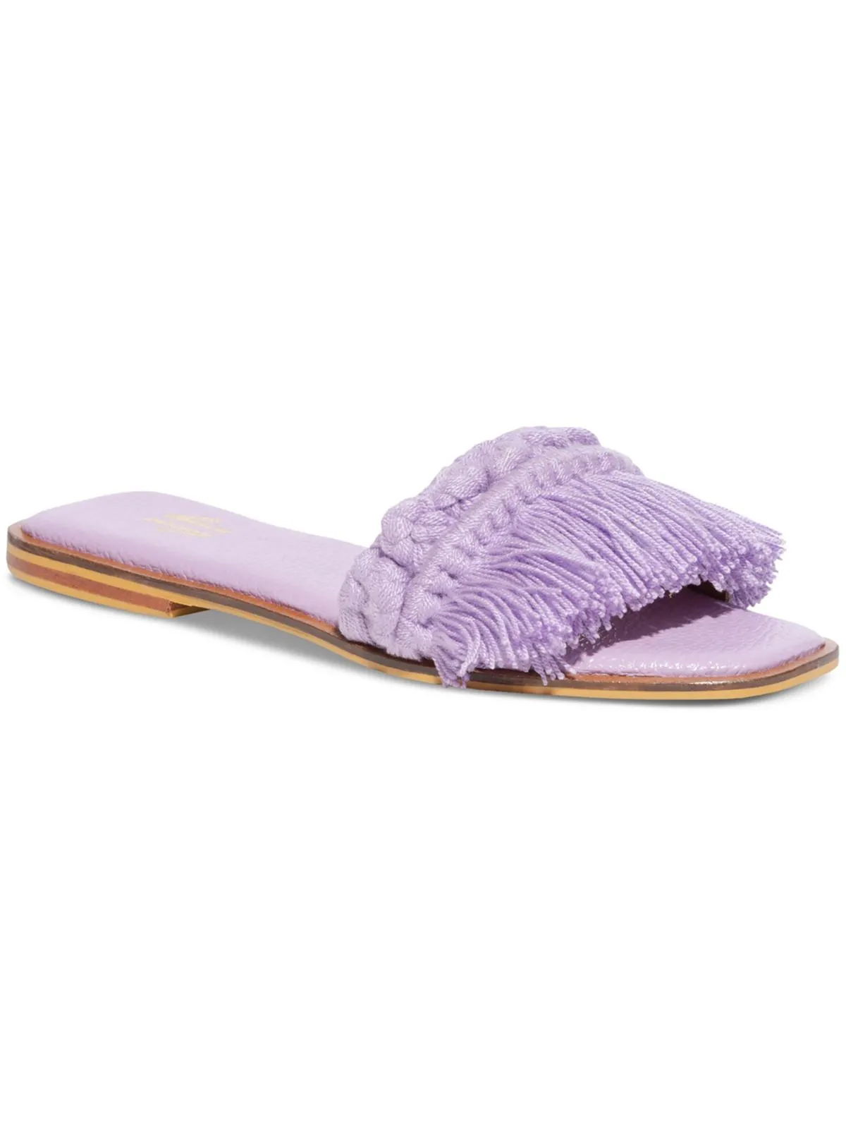 Candy Fringe Womens Flat Fringe Slide Sandals
