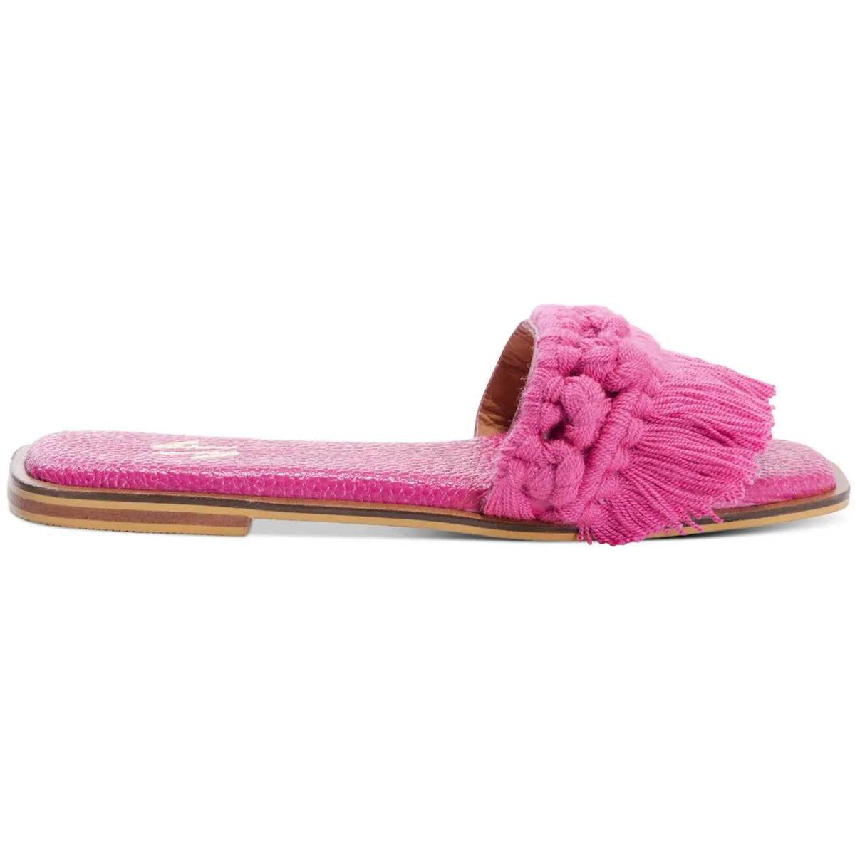 Candy Fringe Womens Flat Fringe Slide Sandals