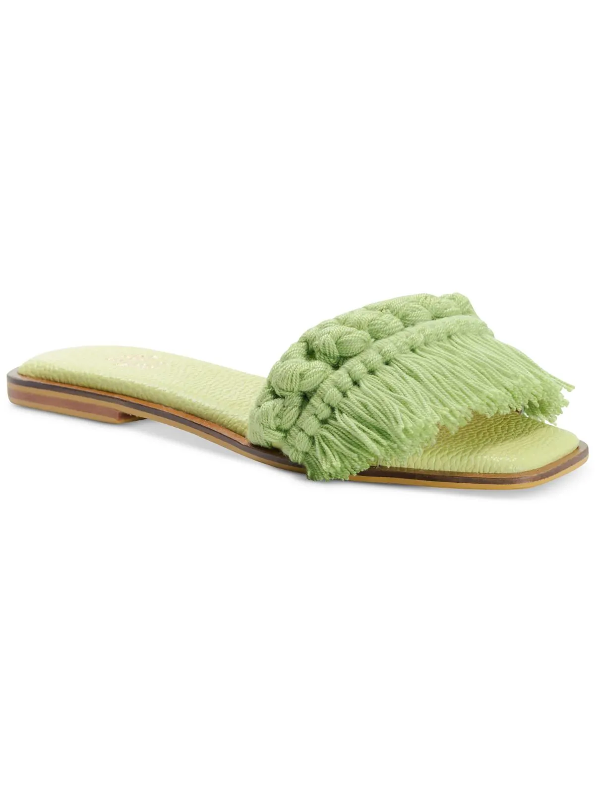 Candy Fringe Womens Flat Fringe Slide Sandals