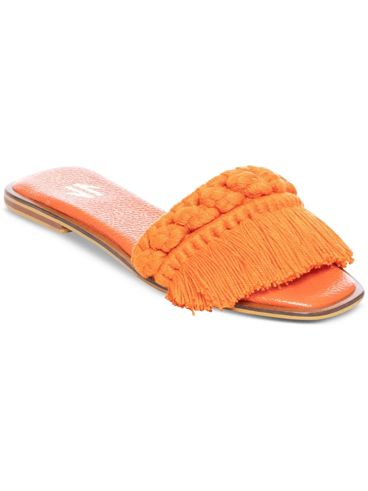 Candy Fringe Womens Flat Fringe Slide Sandals