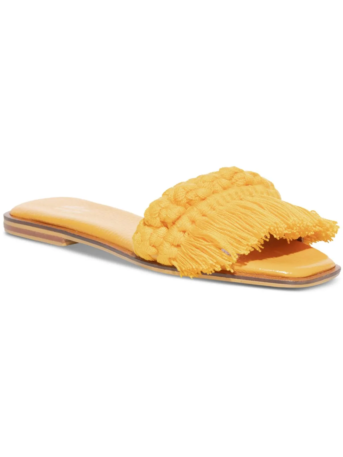 Candy Fringe Womens Flat Fringe Slide Sandals