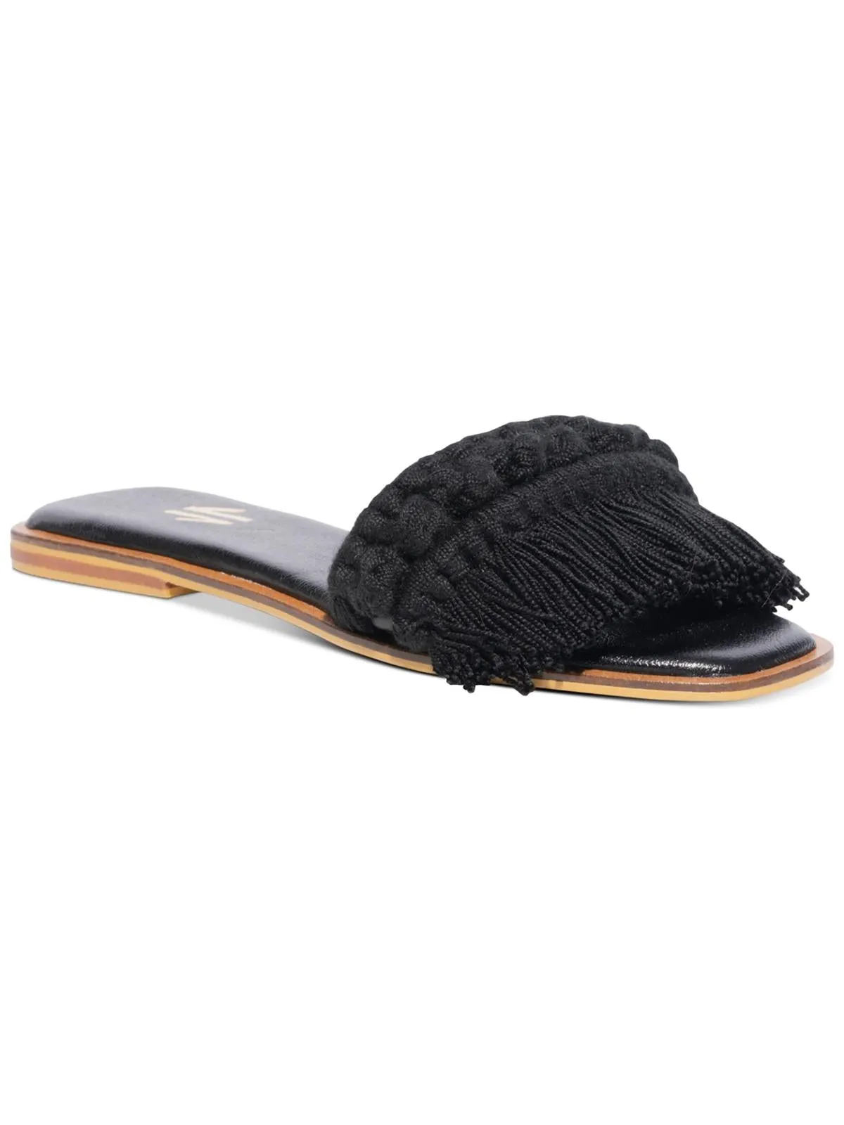 Candy Fringe Womens Flat Fringe Slide Sandals
