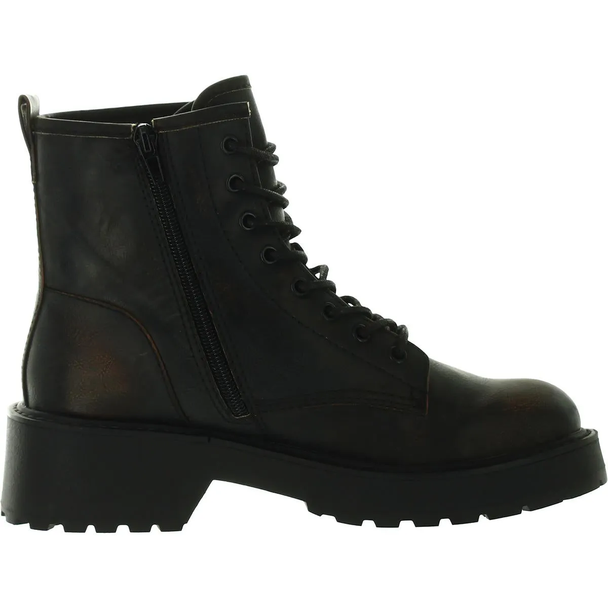 Carra Womens Rhinestone Lug Sole Ankle Boots