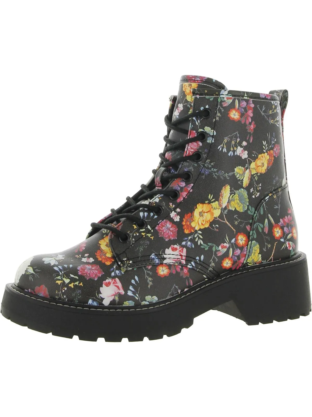 Carra Womens Rhinestone Lug Sole Ankle Boots