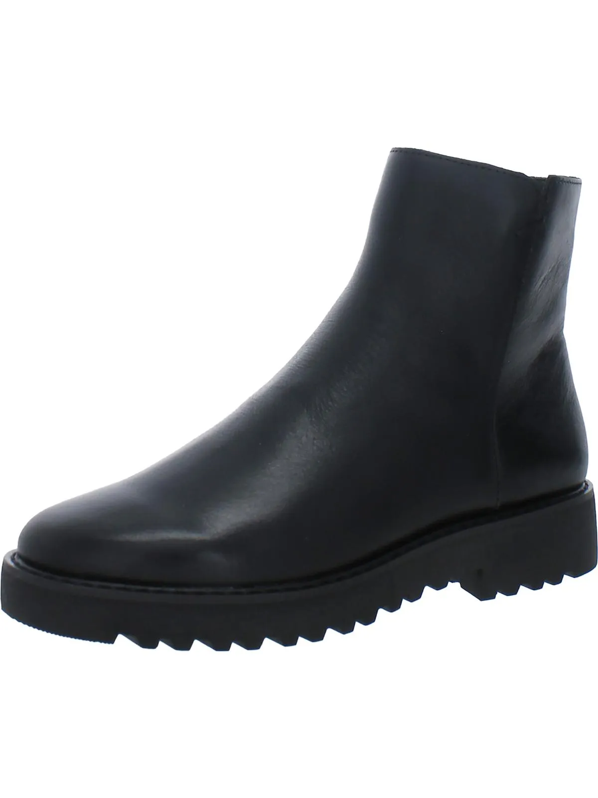 Cassie Womens Leather Block Heel Ankle Boots