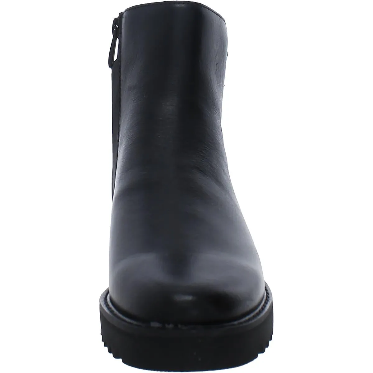 Cassie Womens Leather Block Heel Ankle Boots