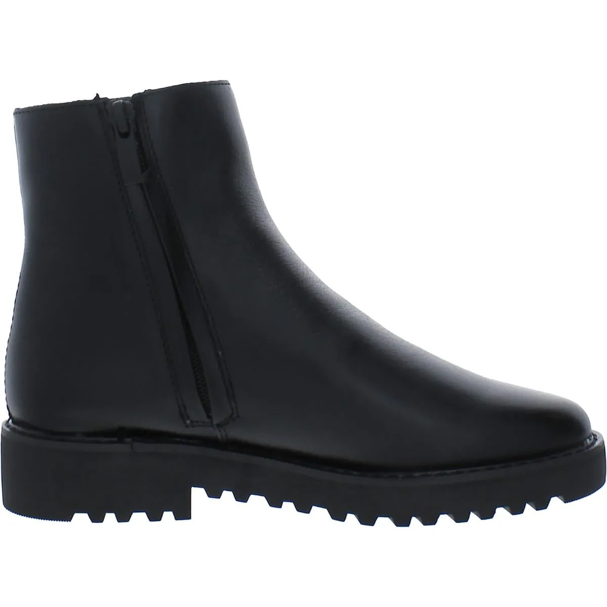 Cassie Womens Leather Block Heel Ankle Boots