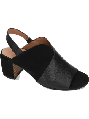 Charlene Hooded Womens Leather Peep Toe Heel Sandals