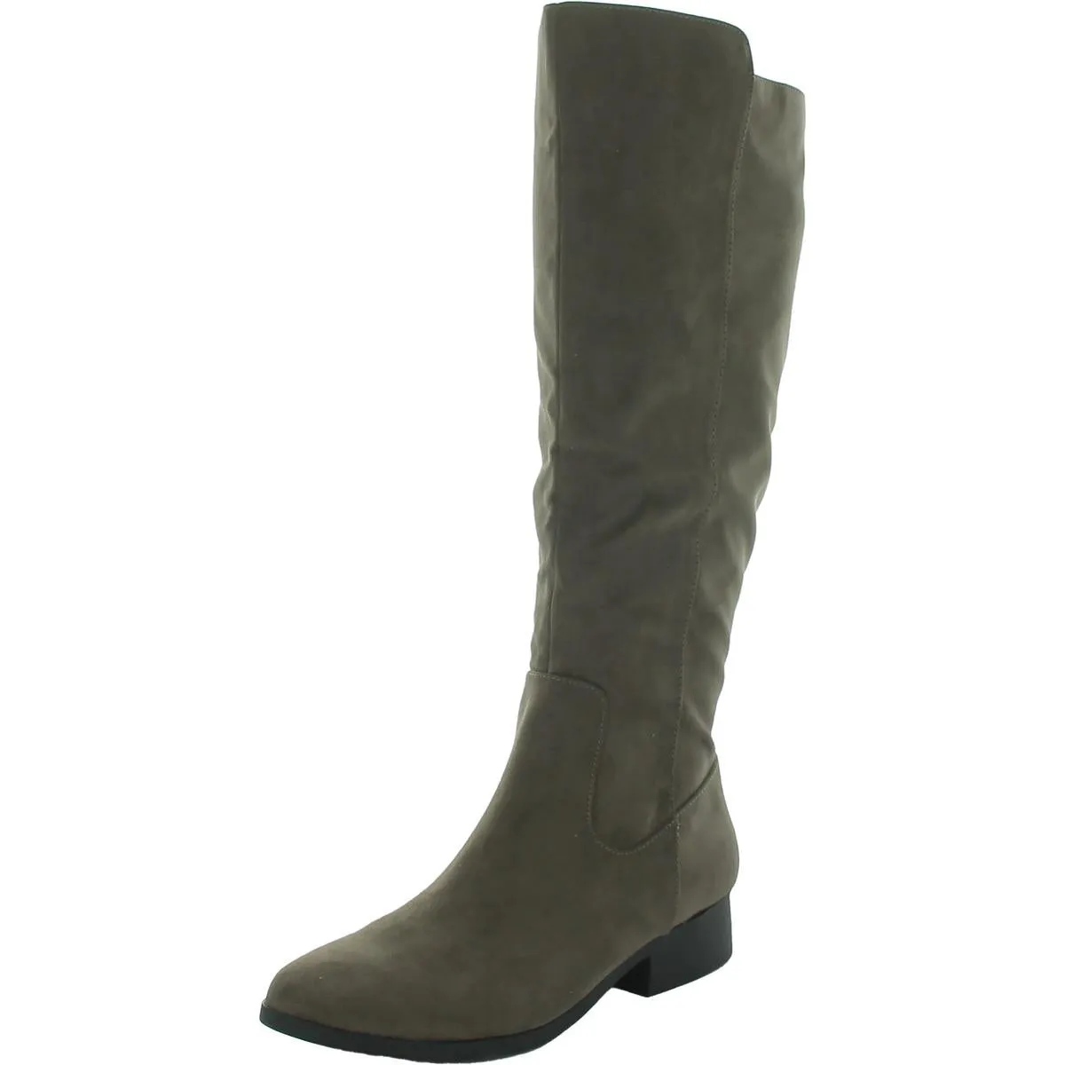 Charmanee Womens Faux Suede Riding Knee-High Boots