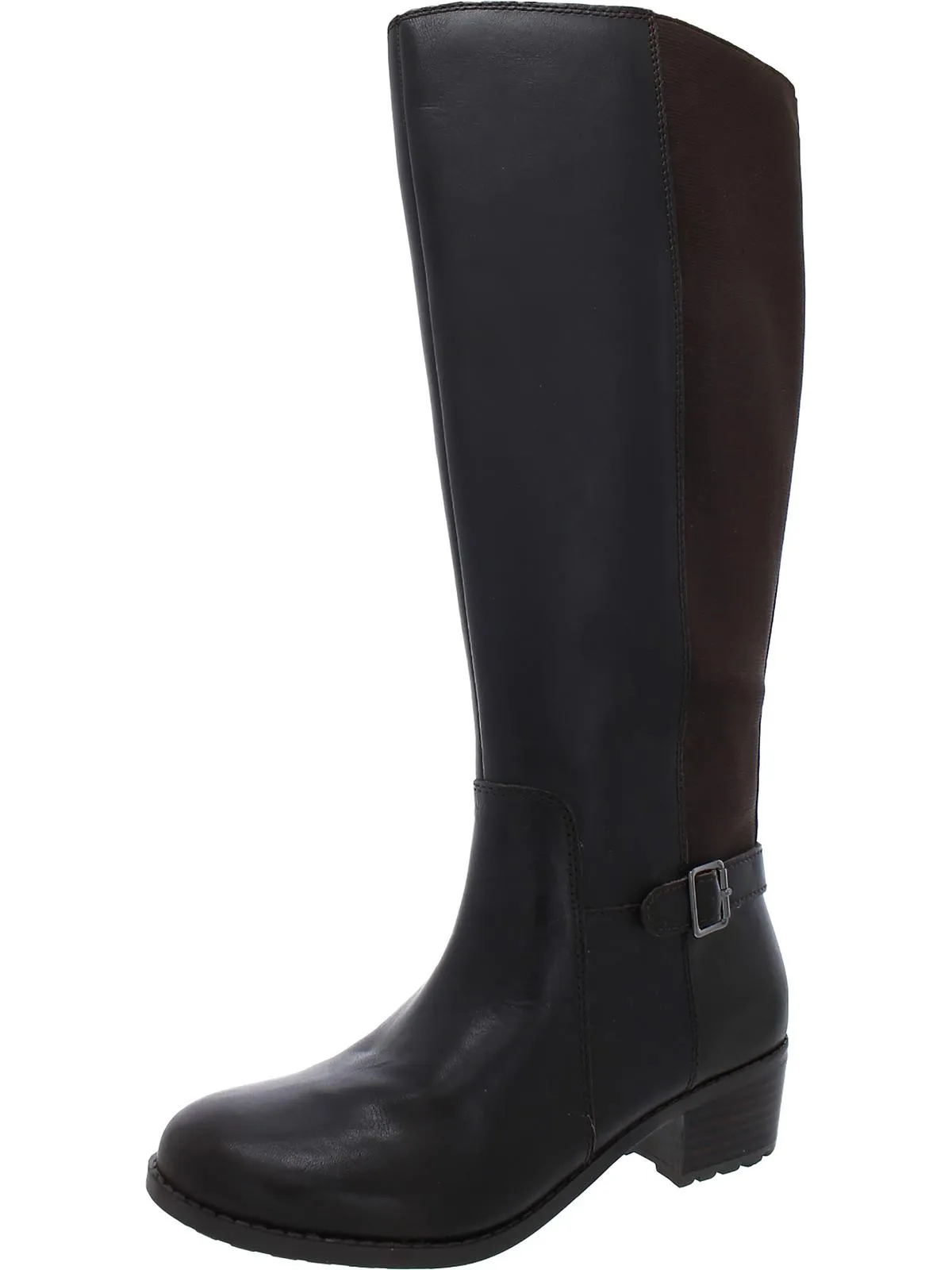 Chaza Womens Wide Calf Leather Knee-High Boots