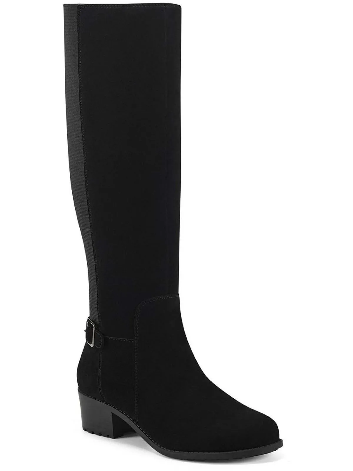 Chaza Womens Wide Calf Leather Knee-High Boots