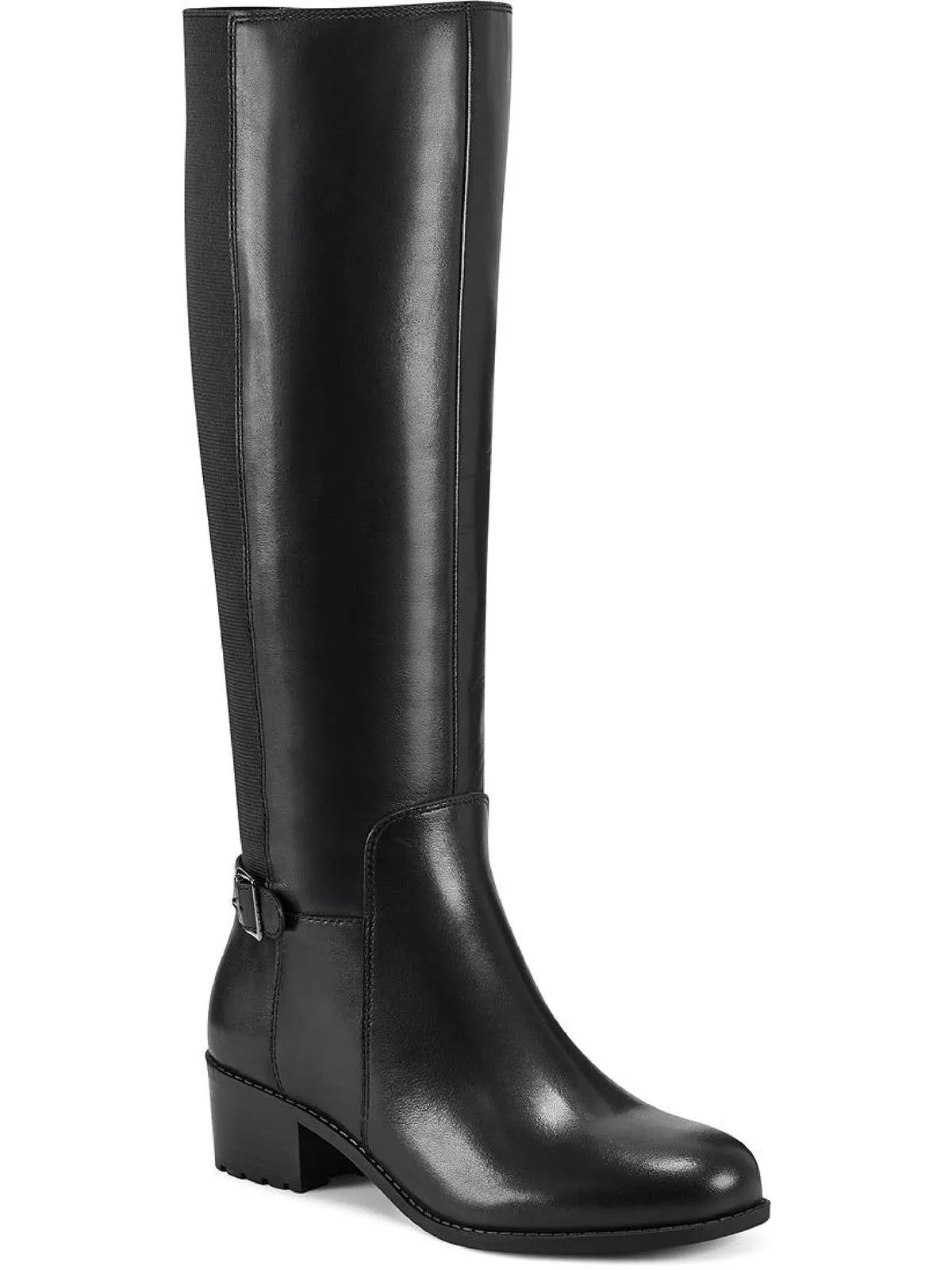 Chaza Womens Wide Calf Leather Knee-High Boots
