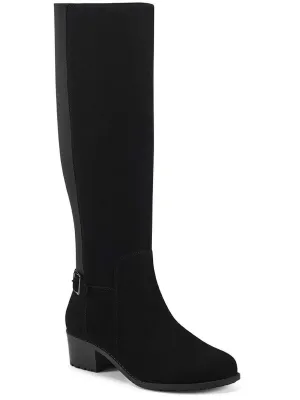 Chaza Womens Wide Calf Leather Knee-High Boots