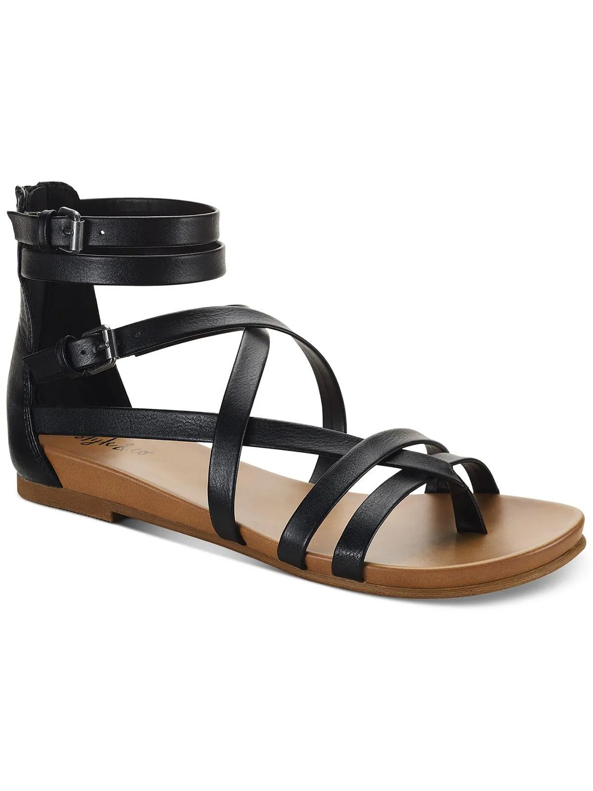 Chelseaa Womens Thong Ankle Strap Wedge Sandals