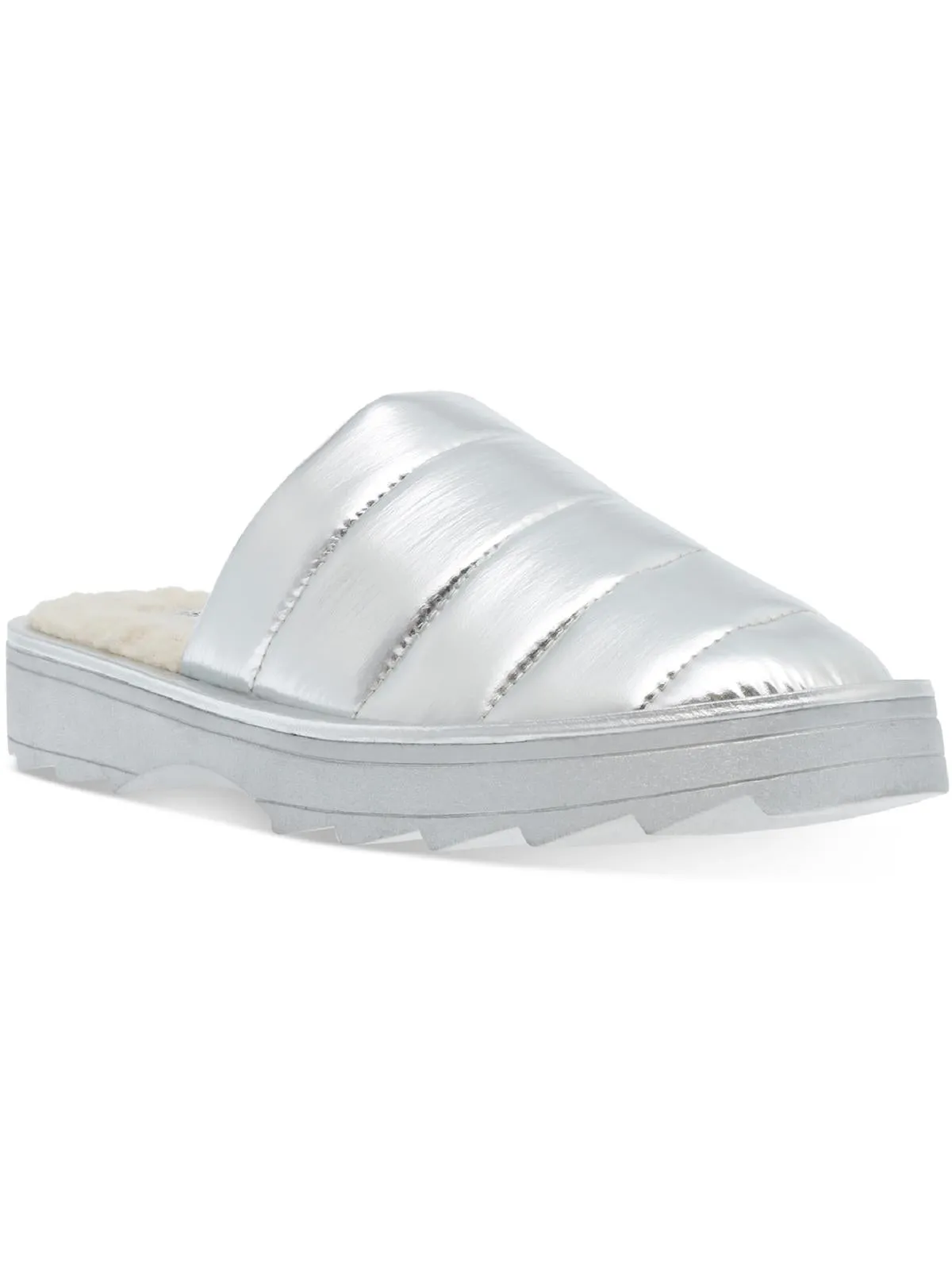 Chex Womens Quilted Faux Fur Lined Slide Slippers