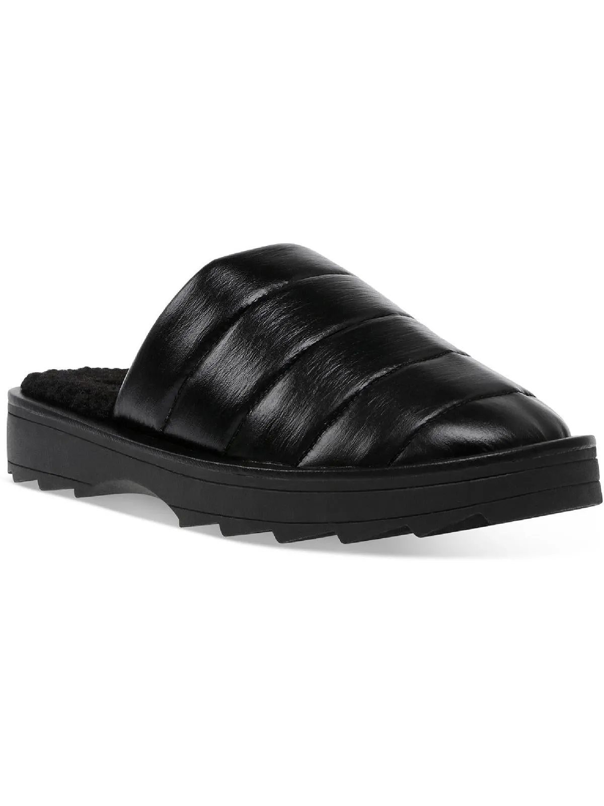 Chex Womens Quilted Faux Fur Lined Slide Slippers