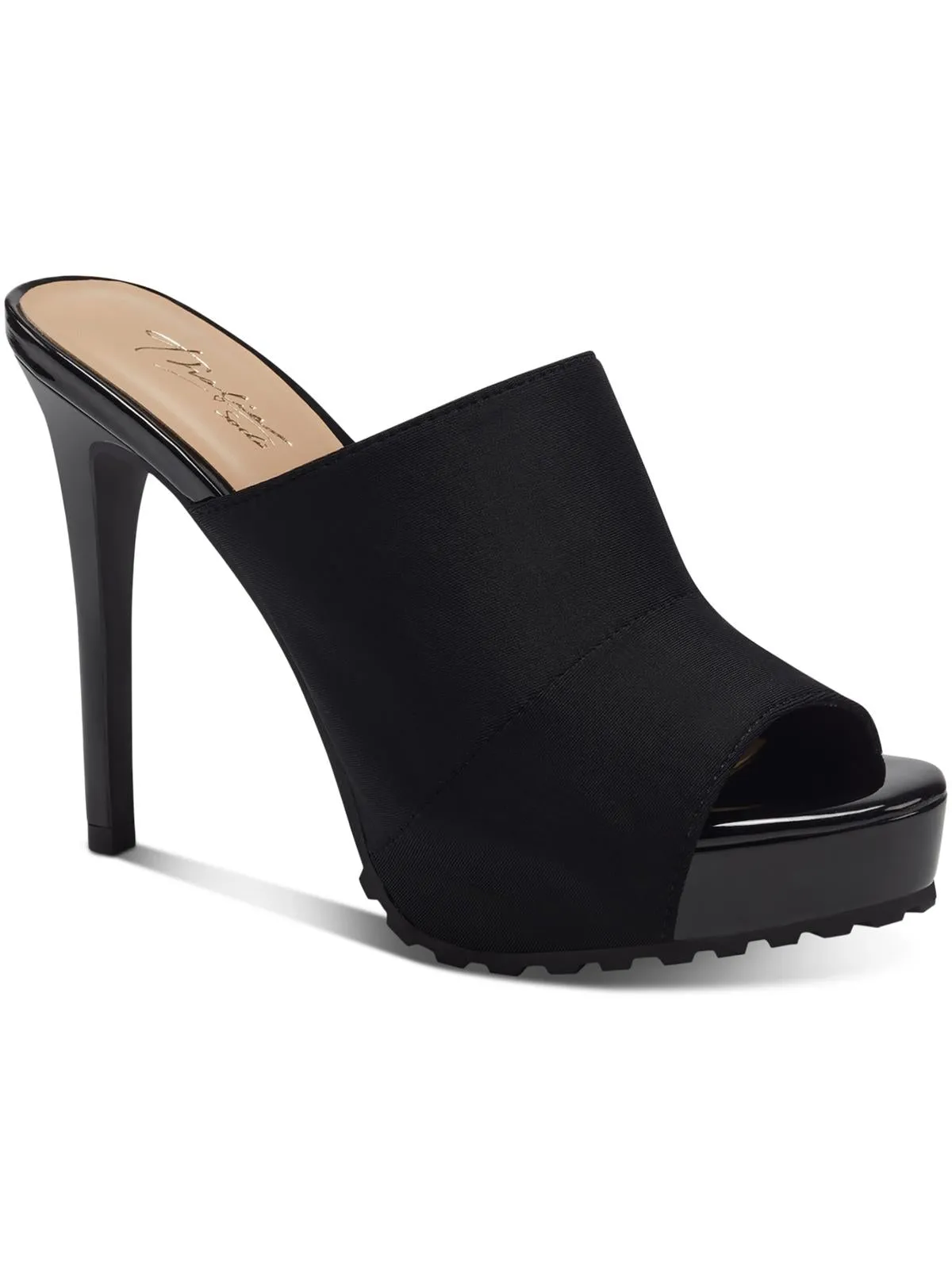 Cindie Womens Platforms Peep-Toe Mule Sandals