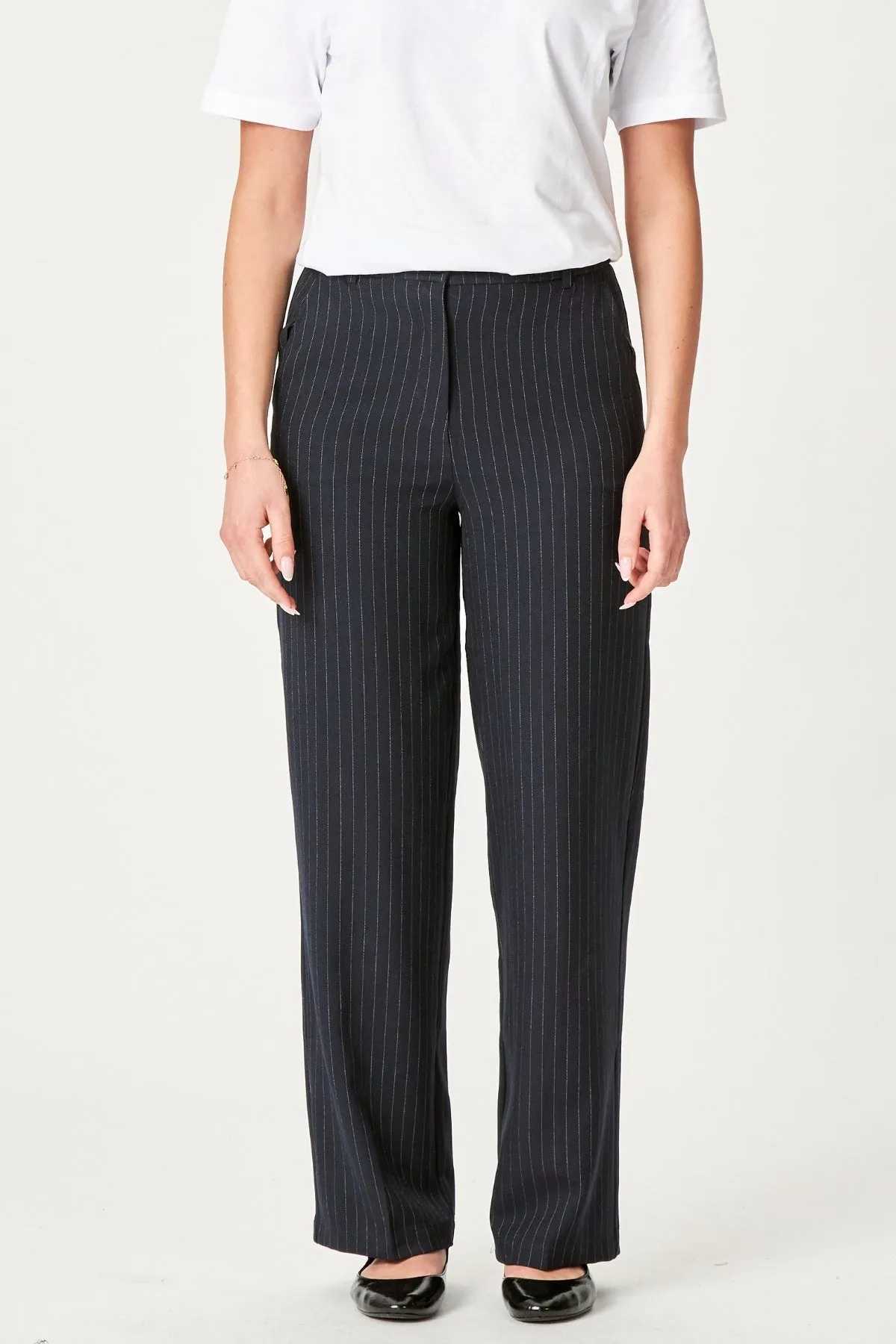 Classic Suit Trousers - Navy Pinstripe