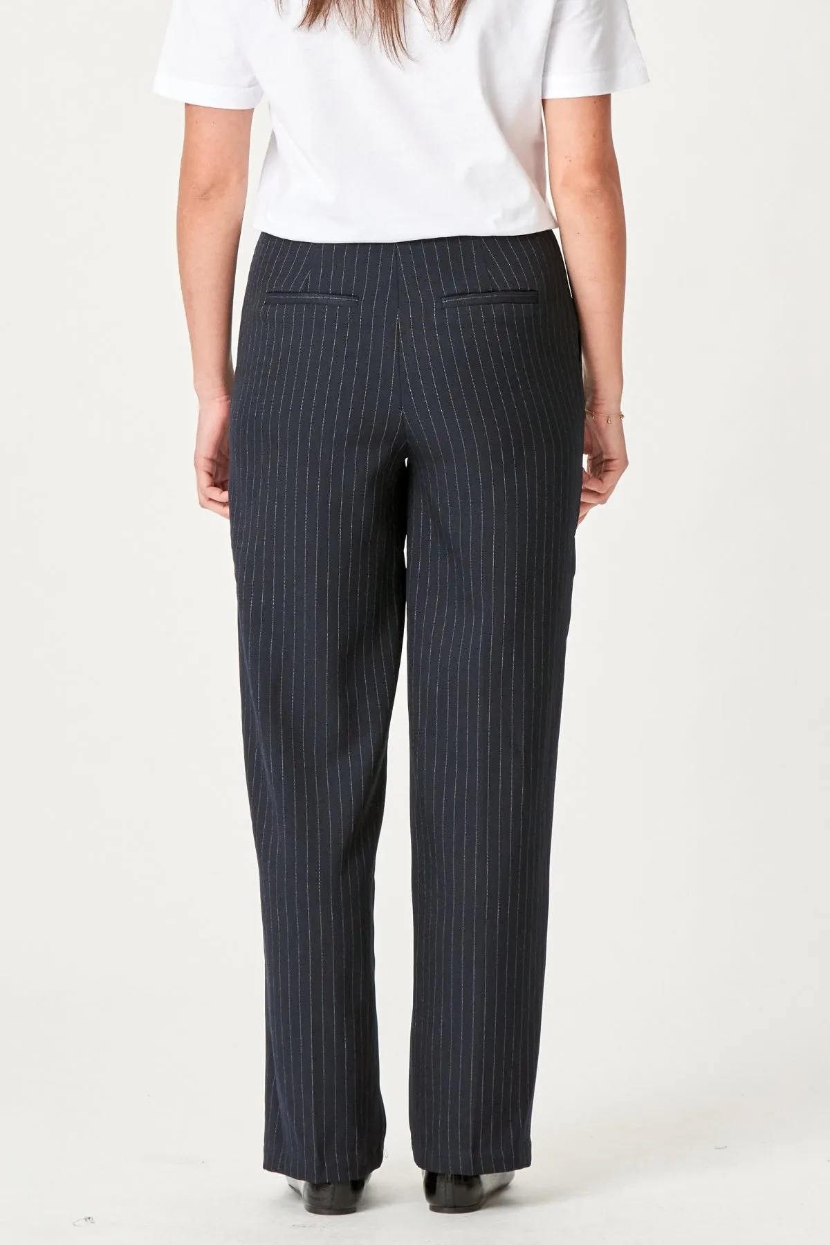 Classic Suit Trousers - Navy Pinstripe