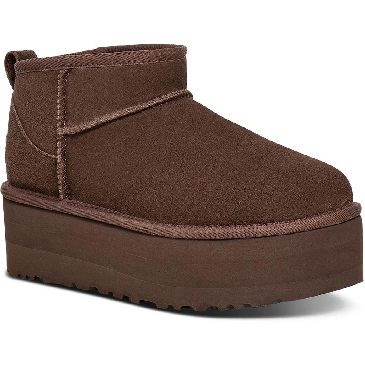 Classic Ultra Mini Platform Womens Suede Sherpa Ankle Boots