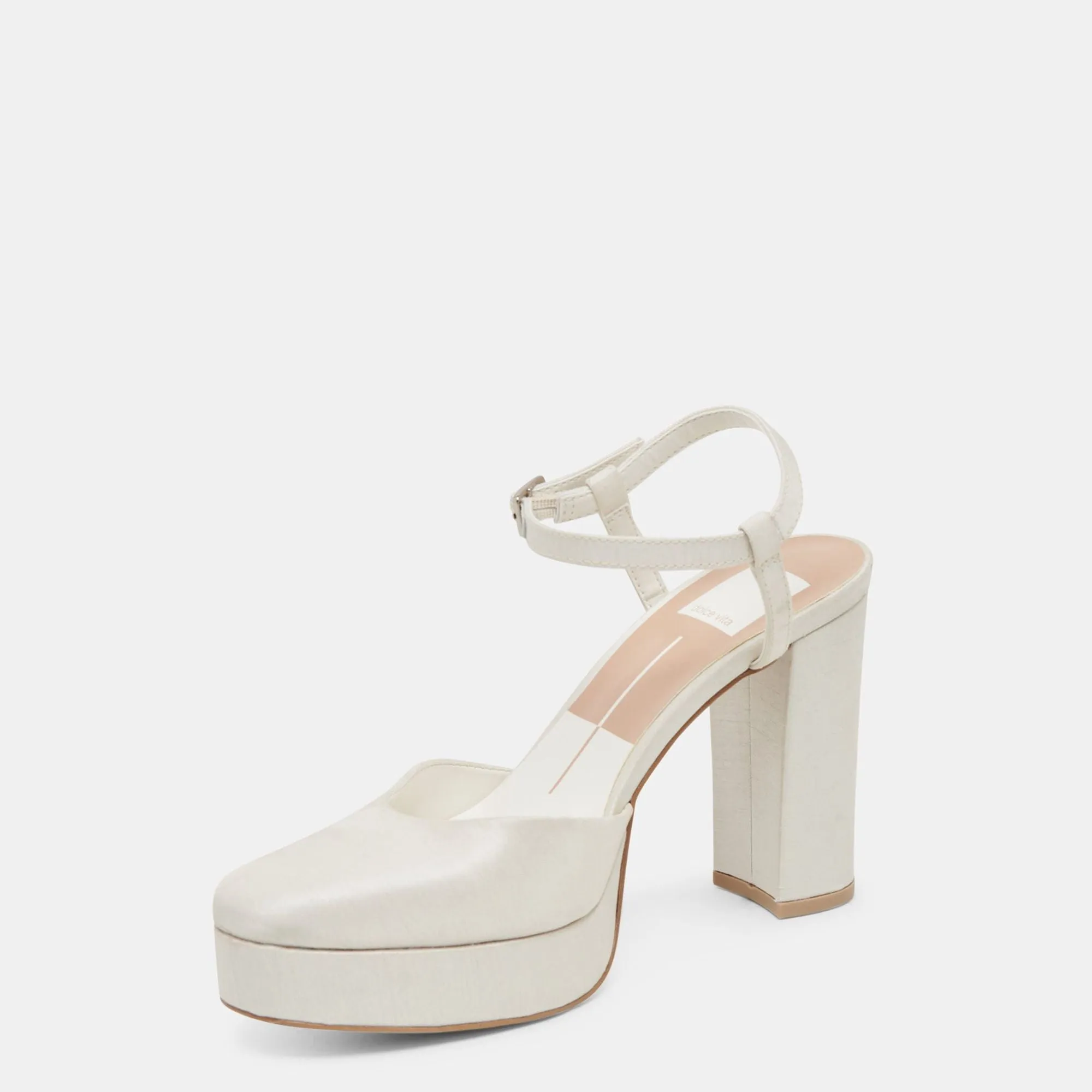 Claud Heels White Satin