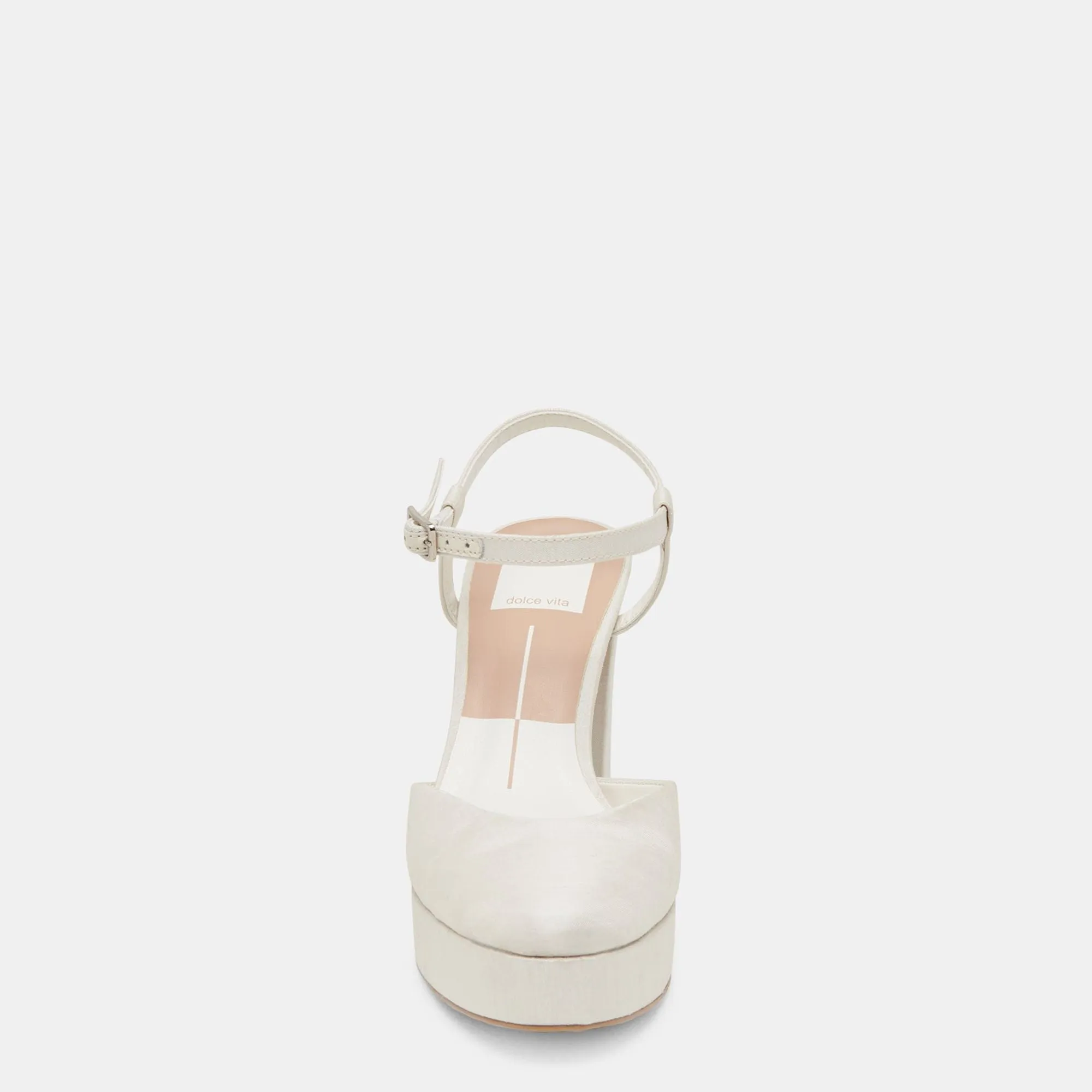 Claud Heels White Satin