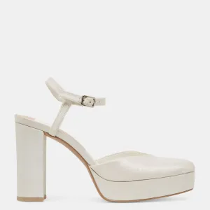 Claud Heels White Satin