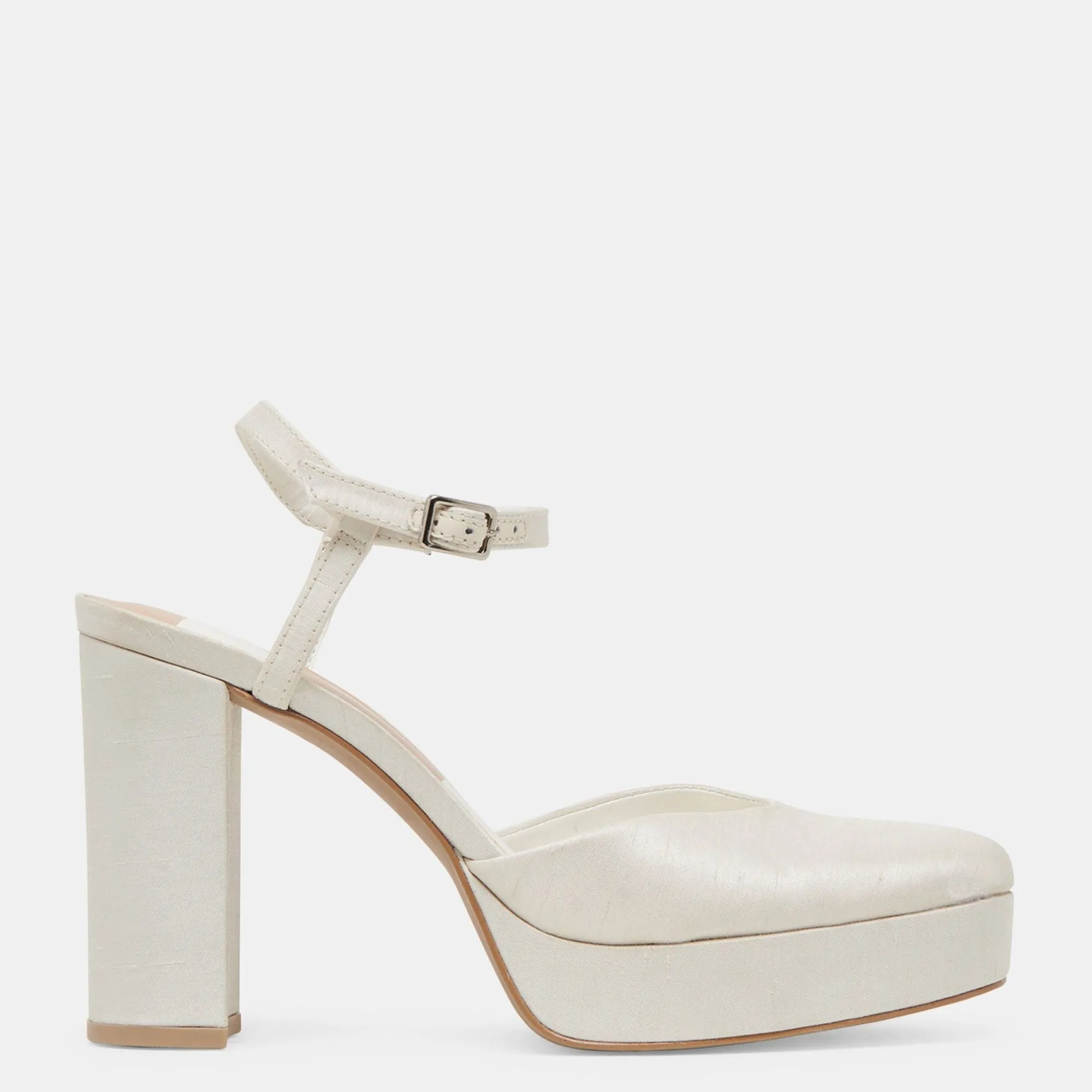 Claud Heels White Satin