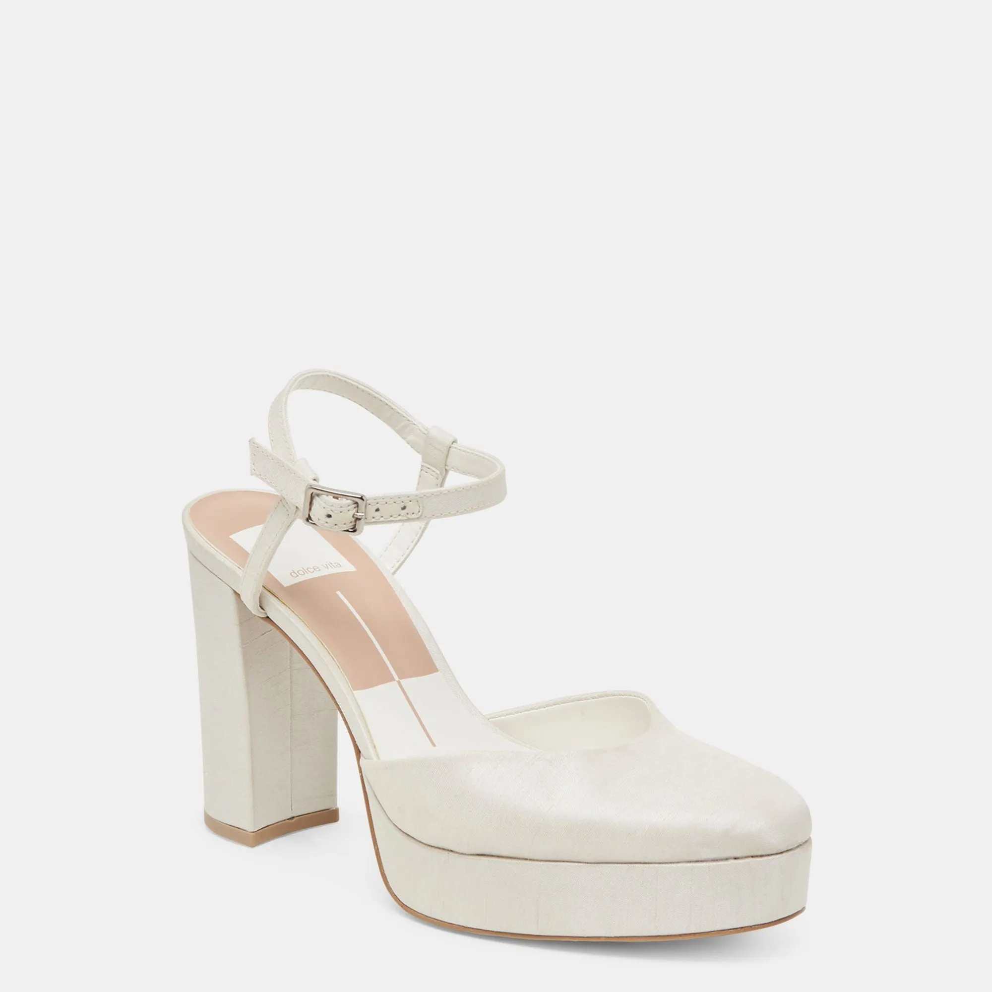Claud Heels White Satin