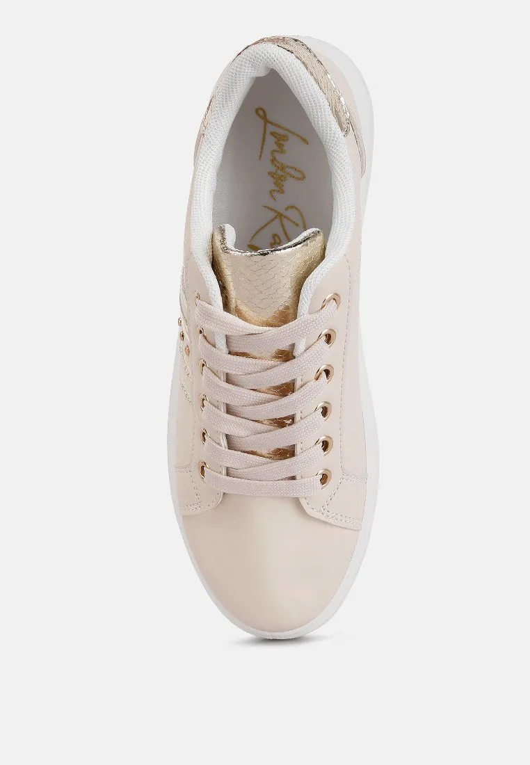 claude faux leather back panel detail sneakers