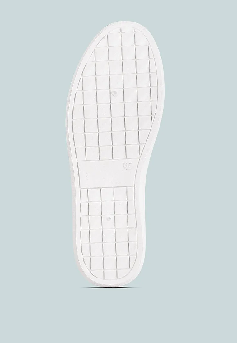 claude faux leather back panel detail sneakers