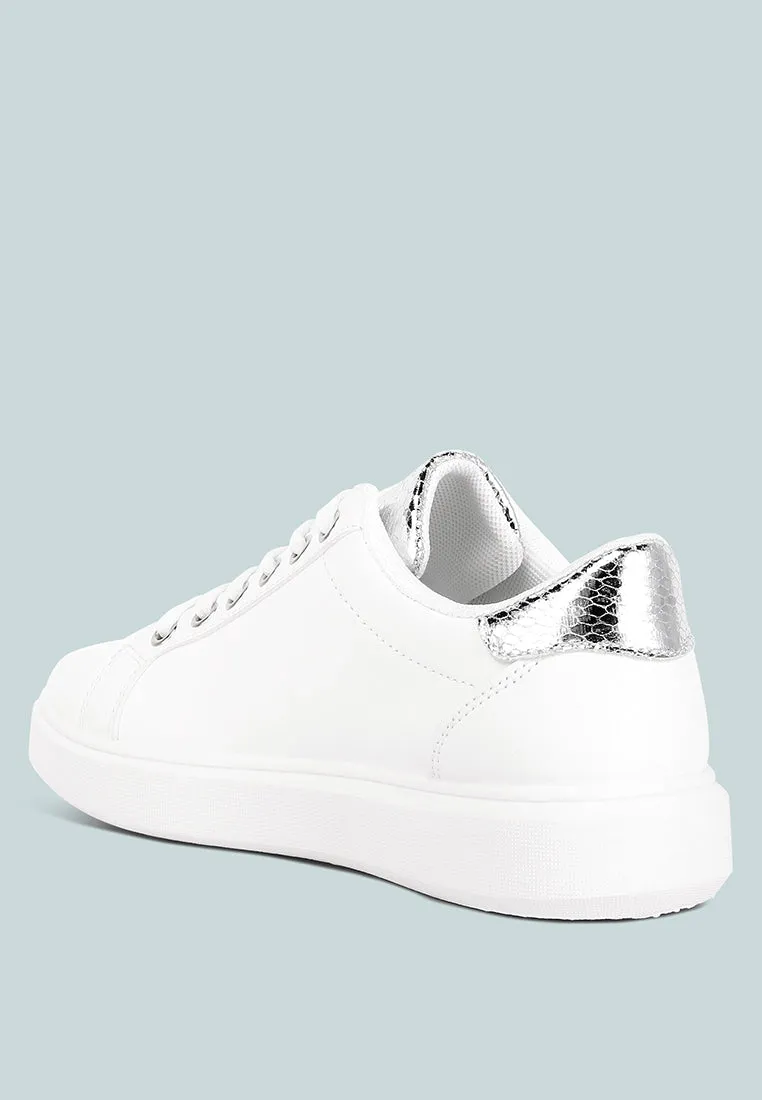 claude faux leather back panel detail sneakers