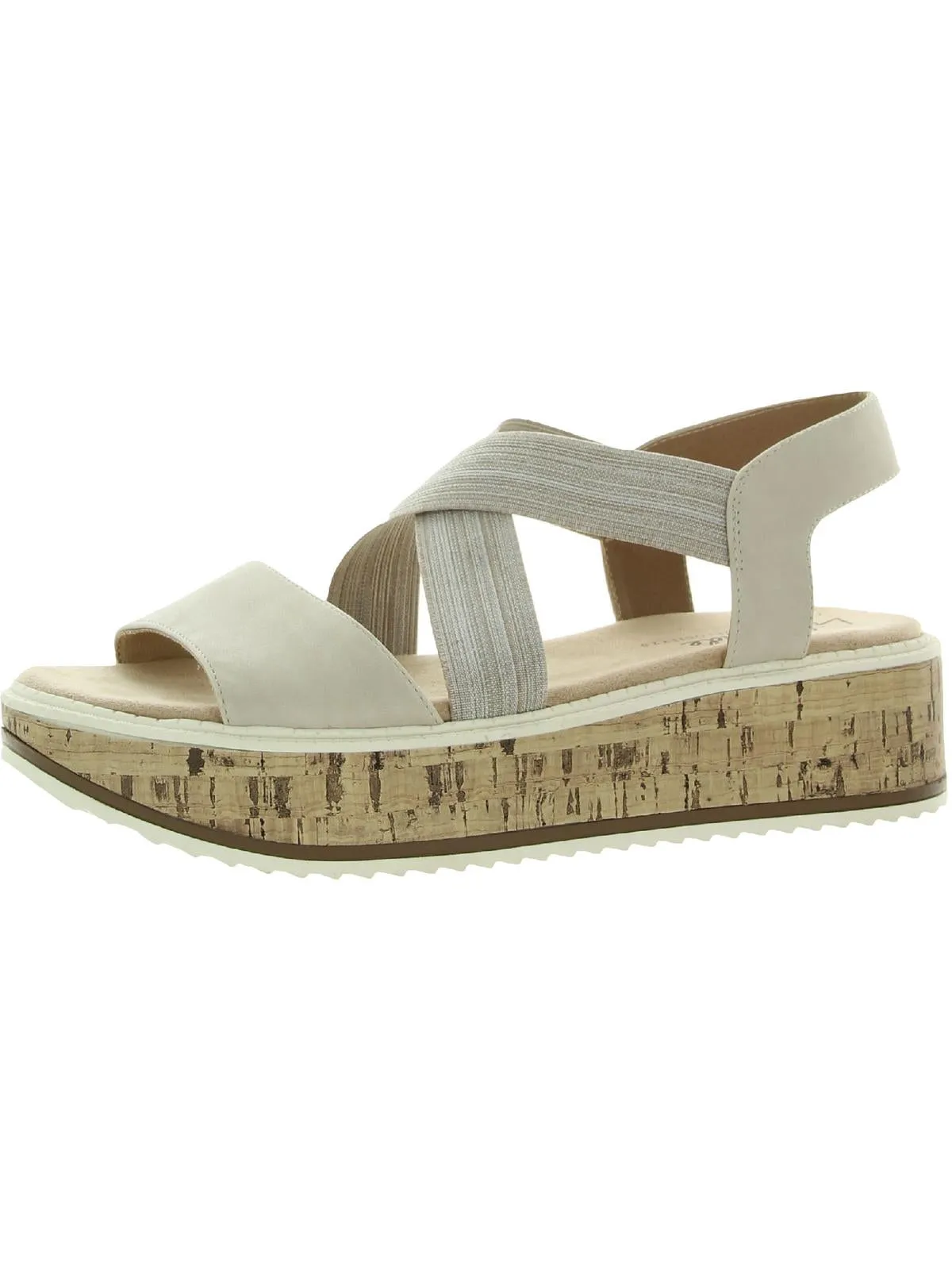 Clementine Womens Cushioned Footbed Slip-On Wedge Sandals