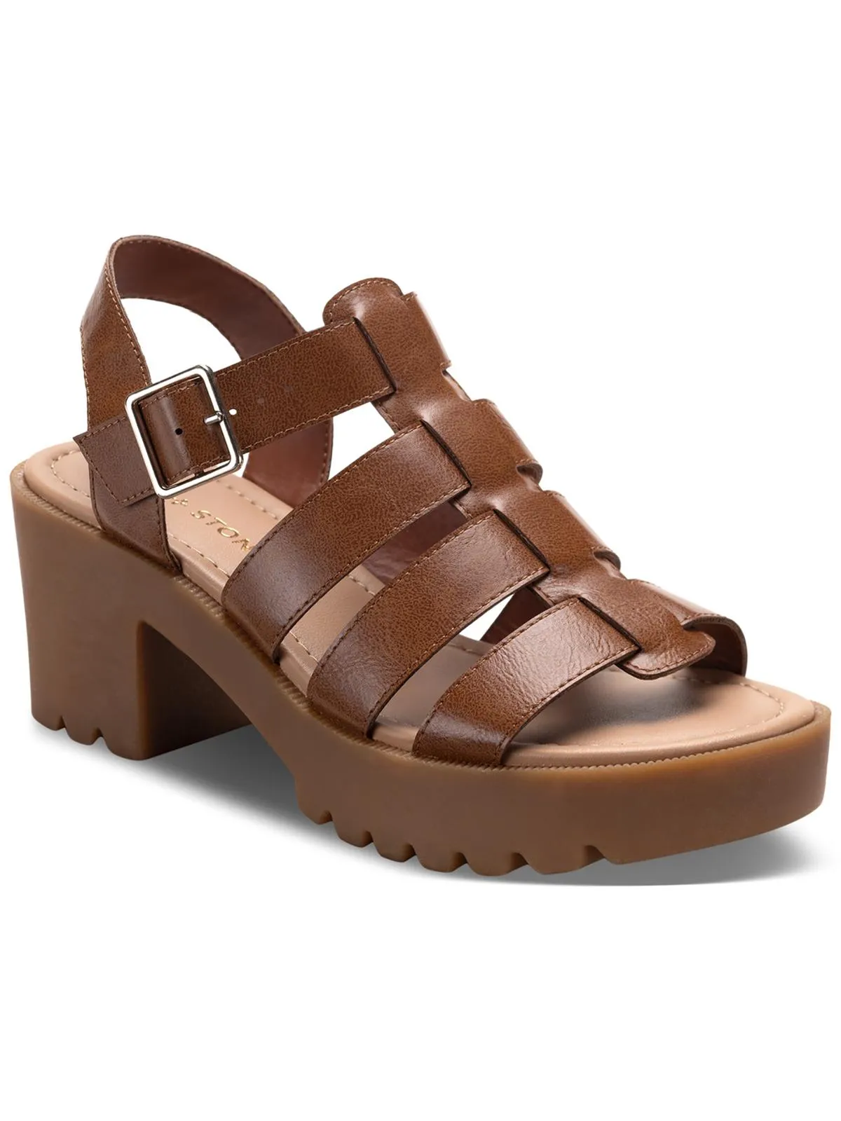 Daisee Womens Faux Leather Platform Block Heels