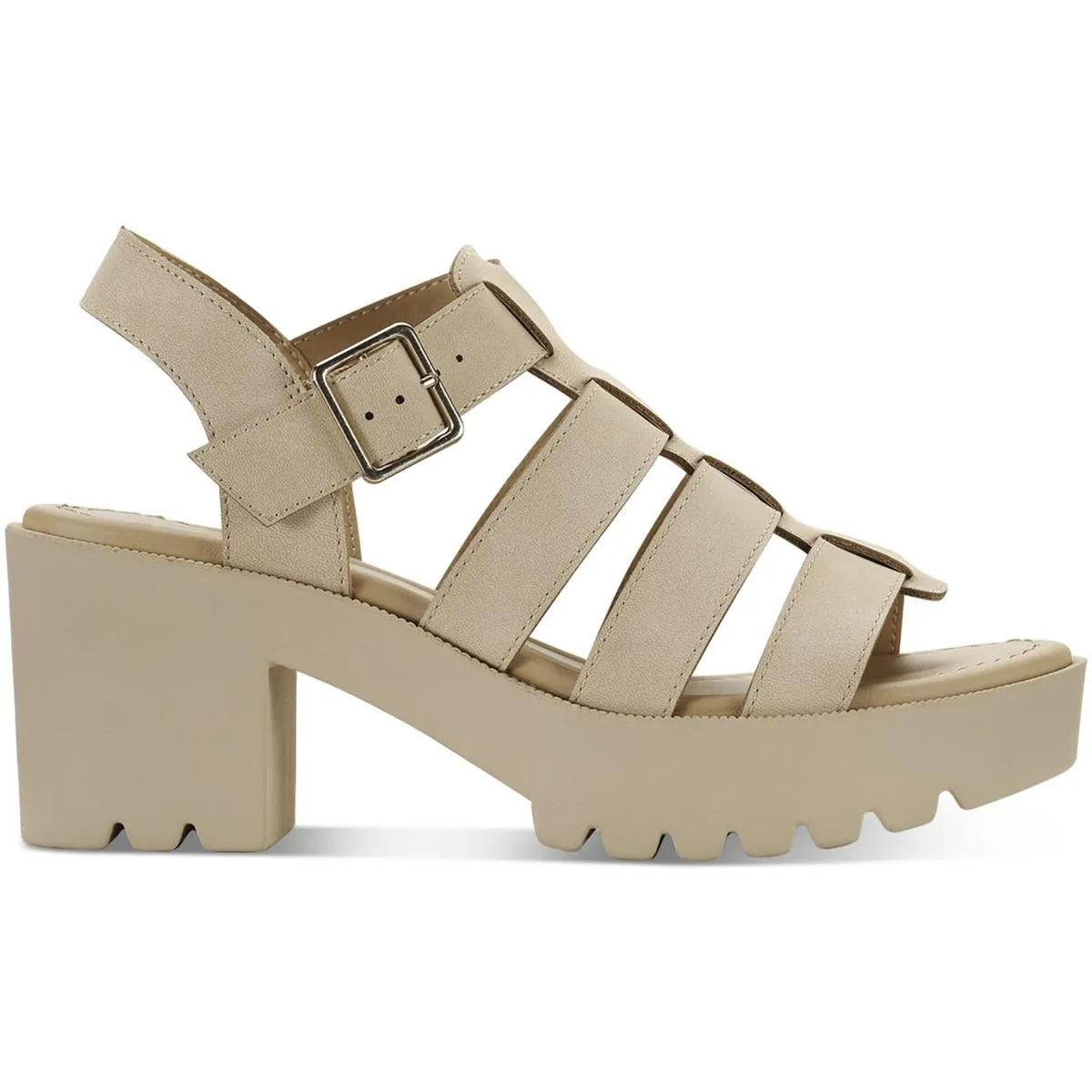 Daisee Womens Faux Leather Platform Block Heels
