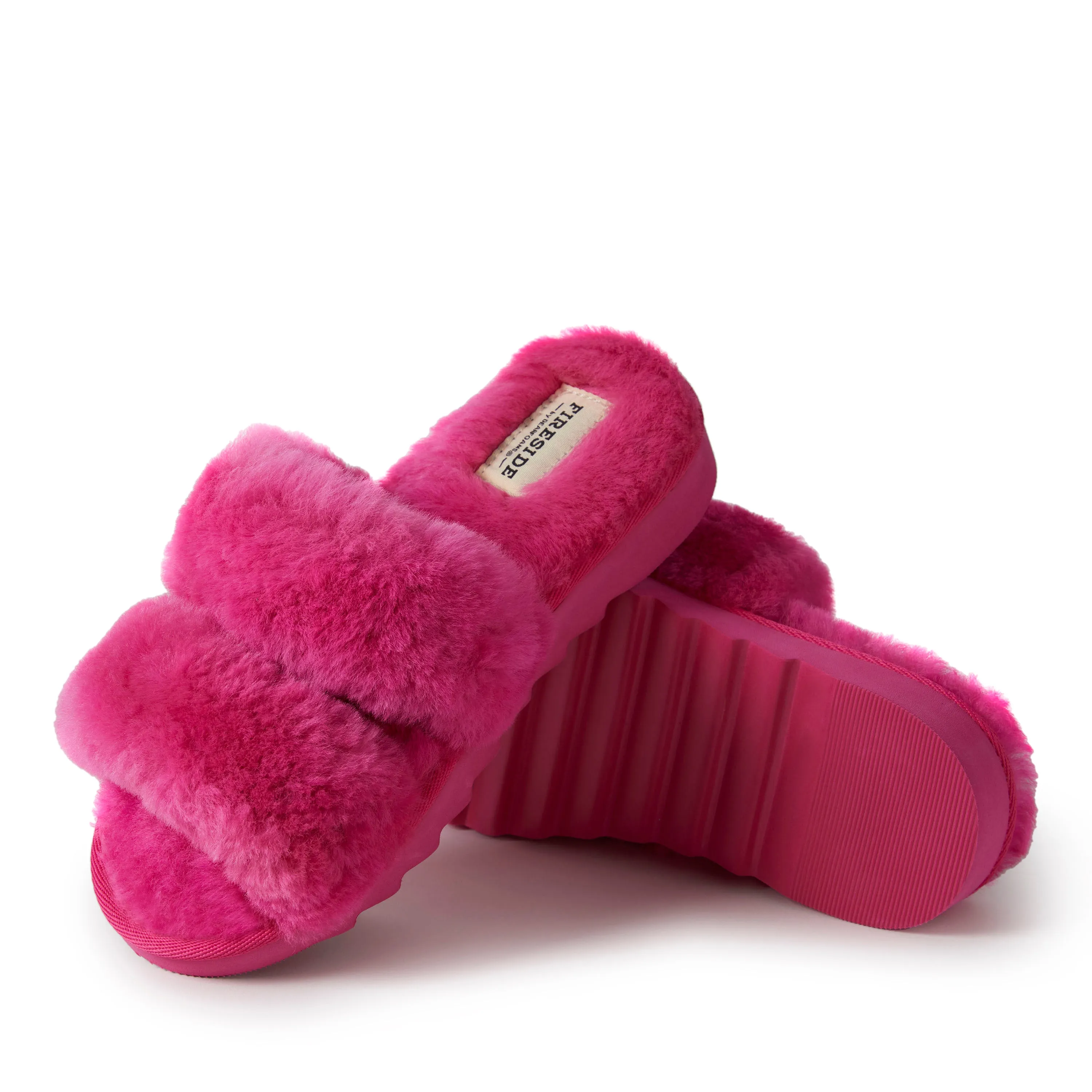 Dearfoams Womens Benalla Genuine Shearling Slide