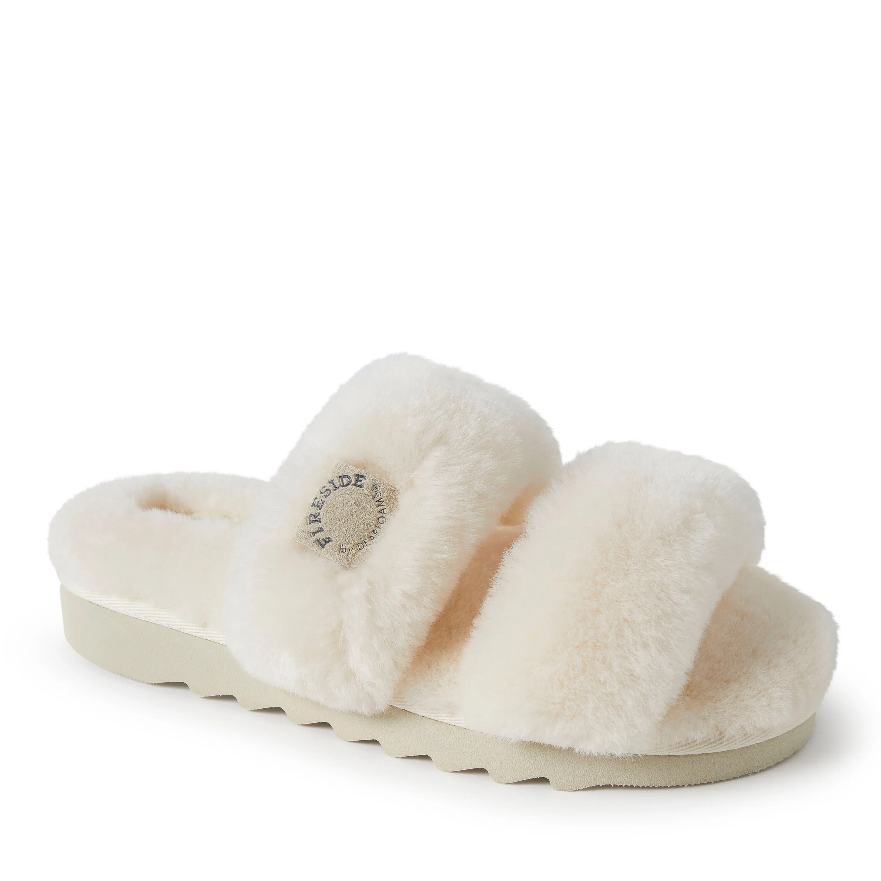 Dearfoams Womens Benalla Genuine Shearling Slide