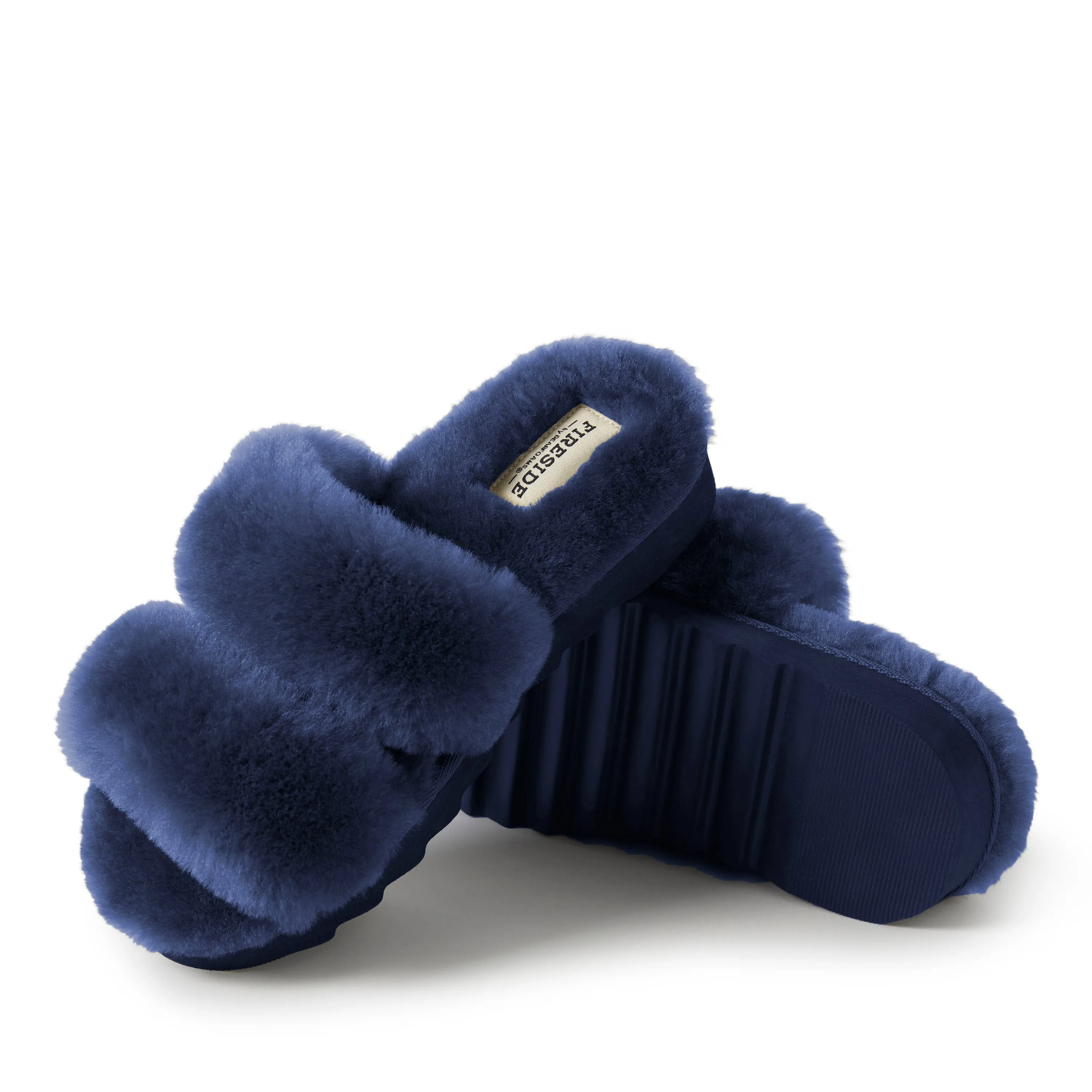 Dearfoams Womens Benalla Genuine Shearling Slide