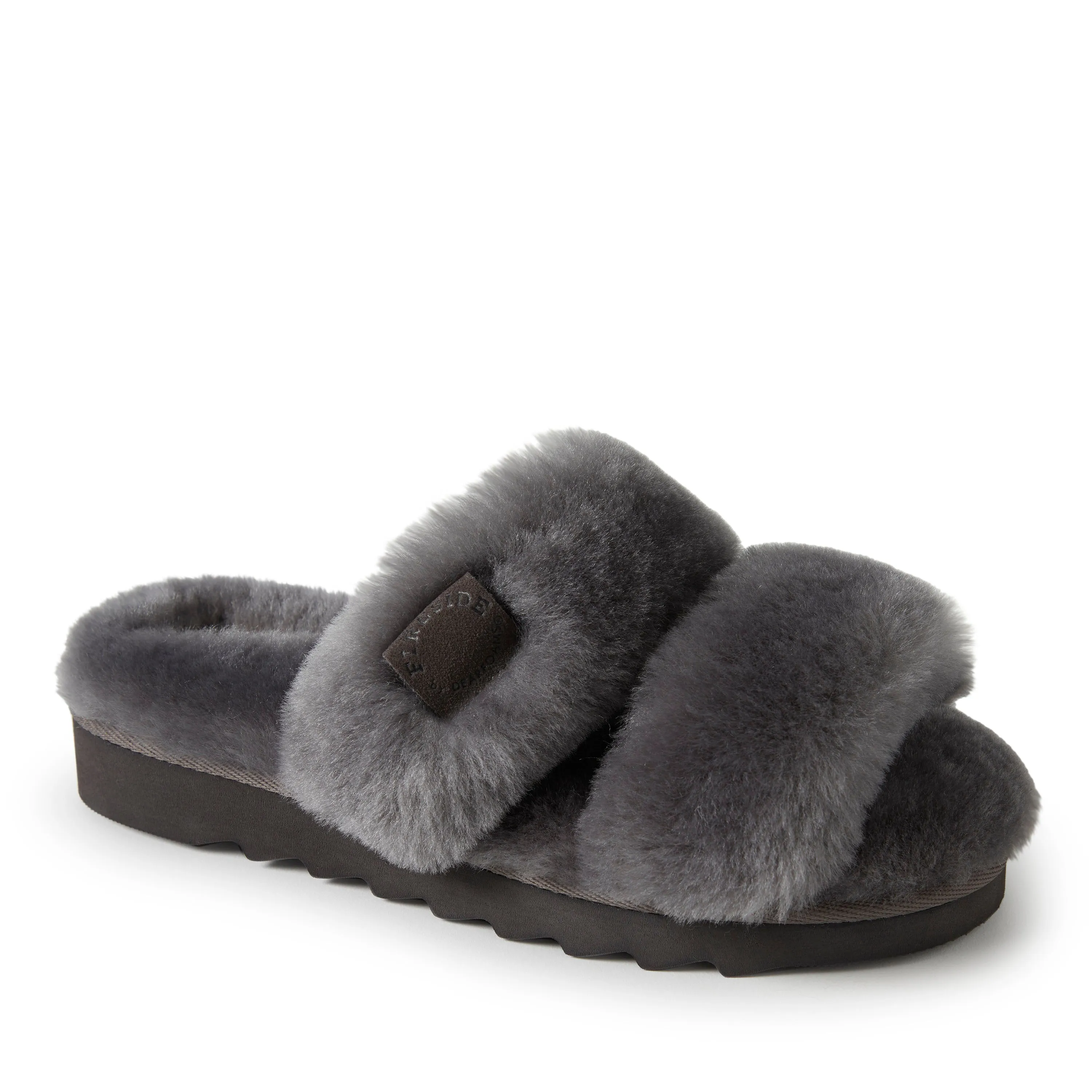 Dearfoams Womens Benalla Genuine Shearling Slide