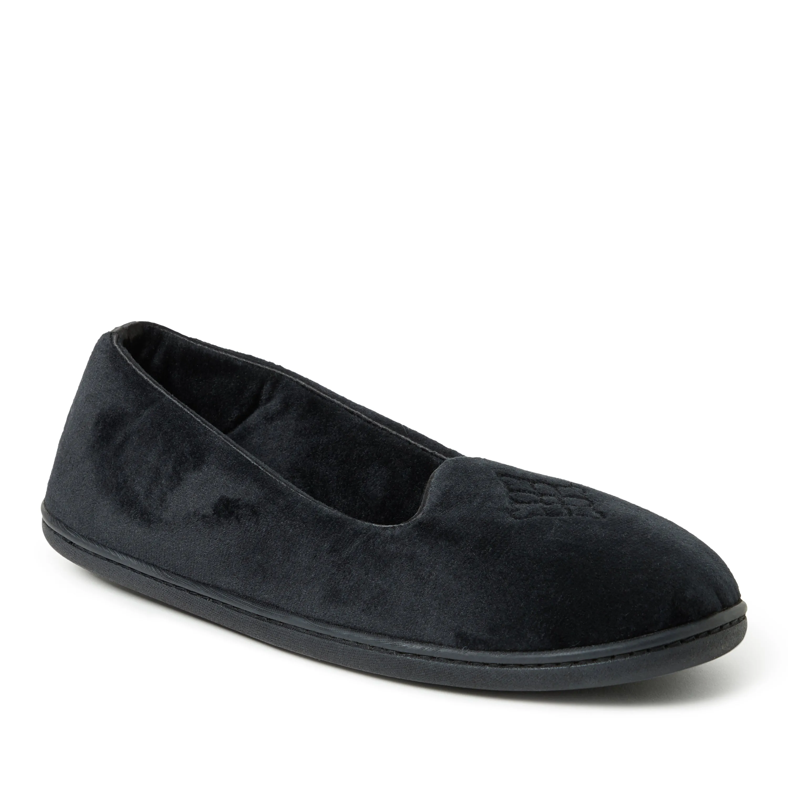 Dearfoams Womens Rebecca Microfiber Velour Closed Back Slipper