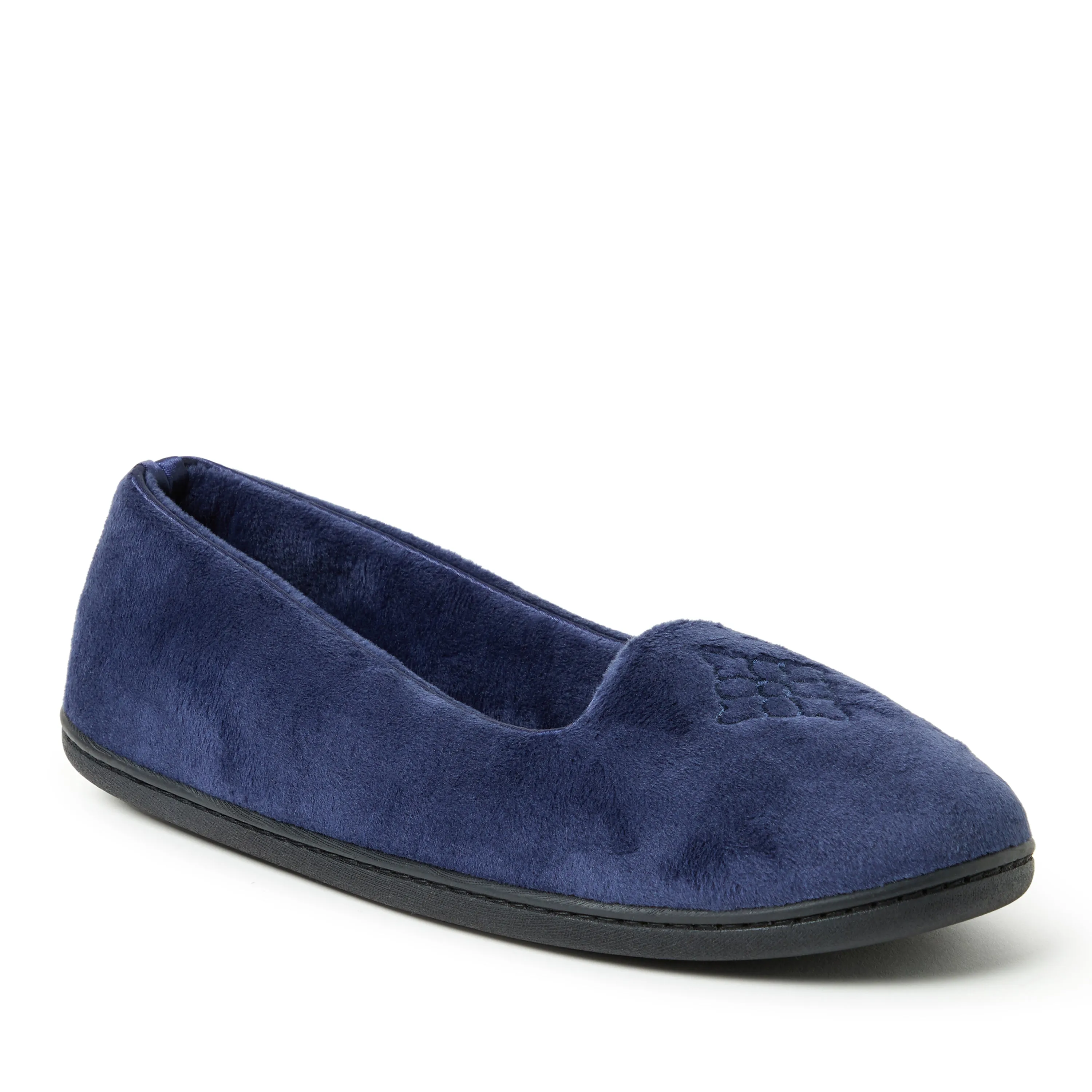 Dearfoams Womens Rebecca Microfiber Velour Closed Back Slipper