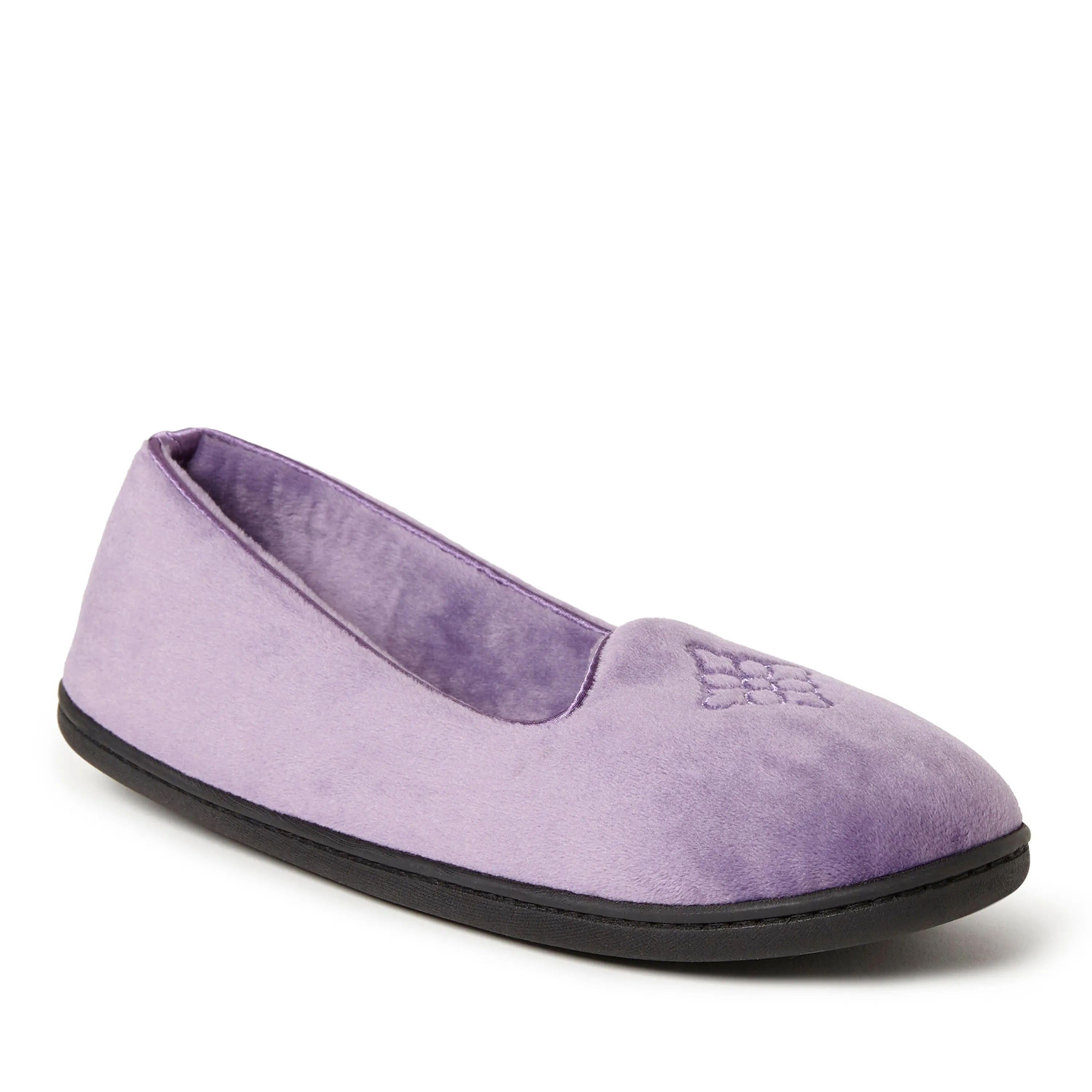 Dearfoams Womens Rebecca Microfiber Velour Closed Back Slipper