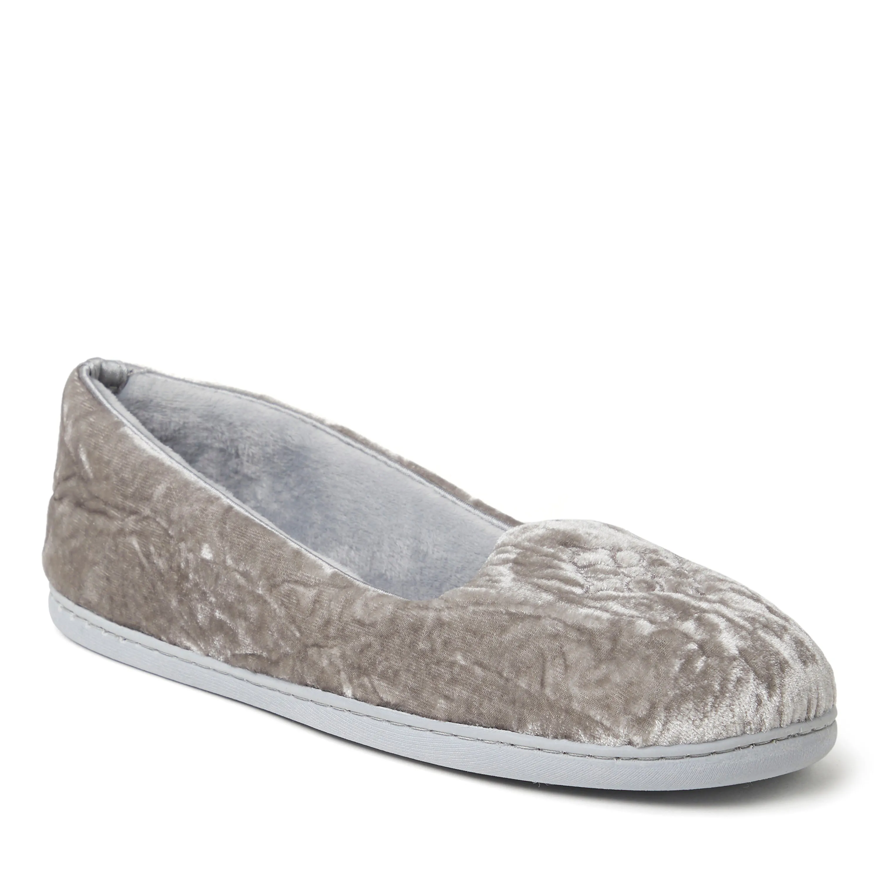 Dearfoams Womens Rebecca Microfiber Velour Closed Back Slipper