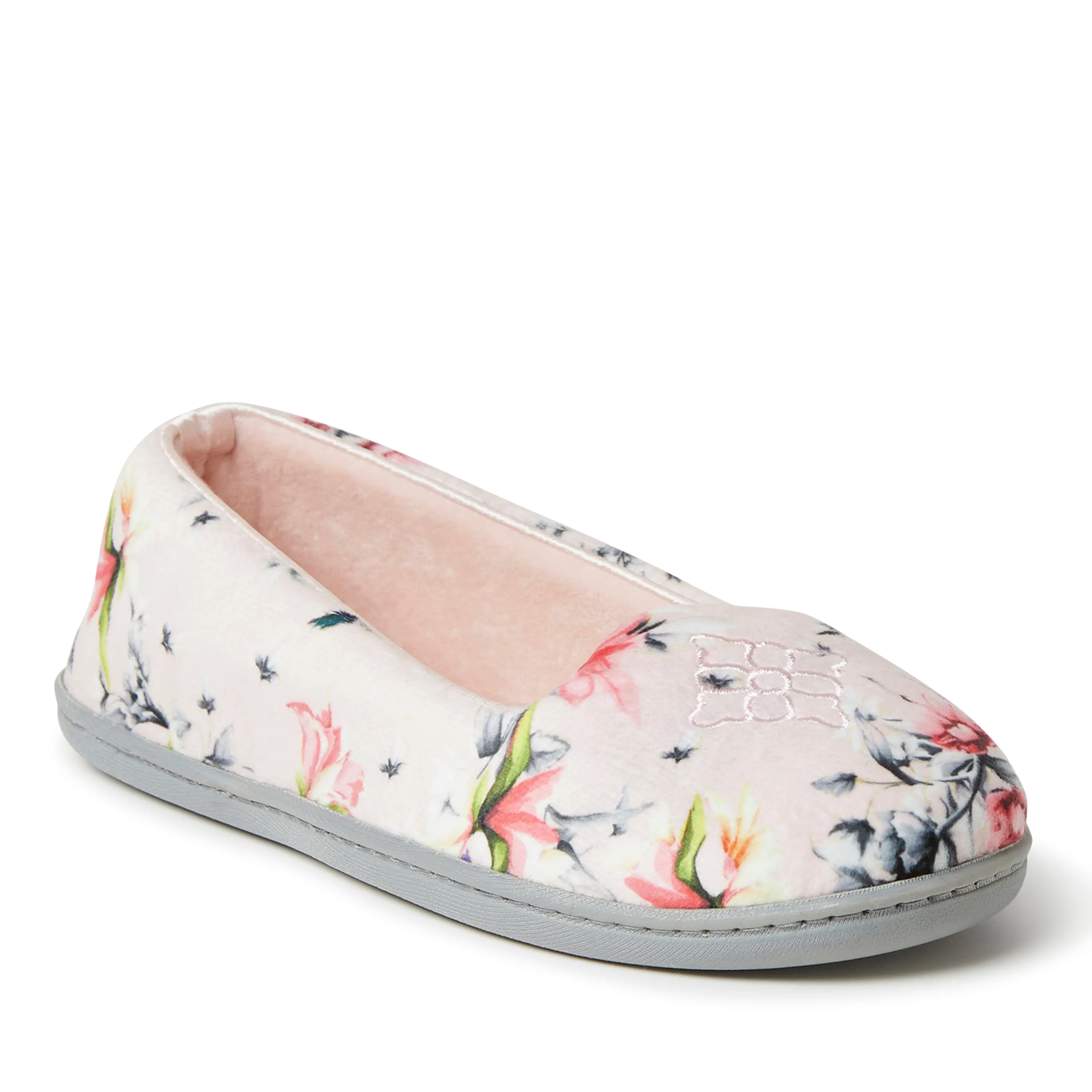 Dearfoams Womens Rebecca Microfiber Velour Closed Back Slipper