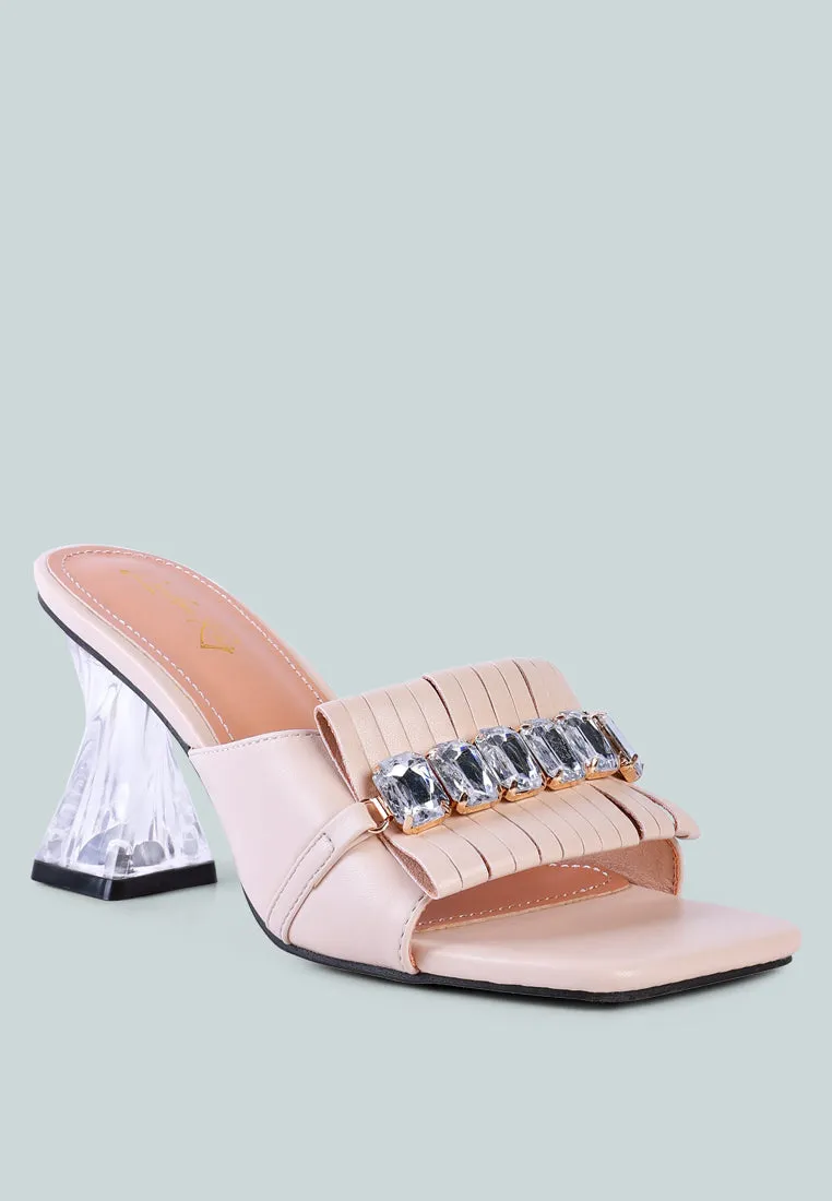 deeba clear heel jewel sandals