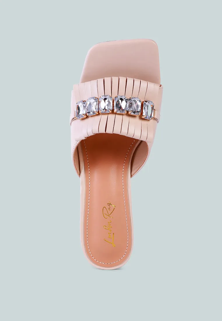 deeba clear heel jewel sandals