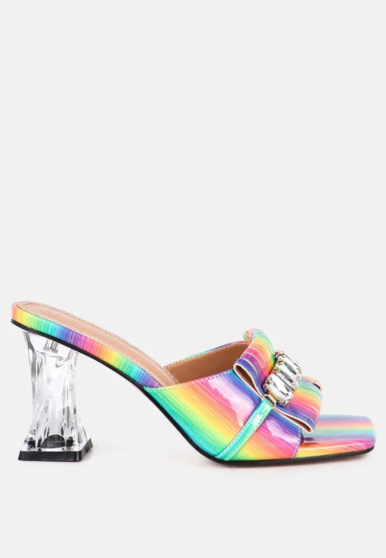 deeba clear heel jewel sandals