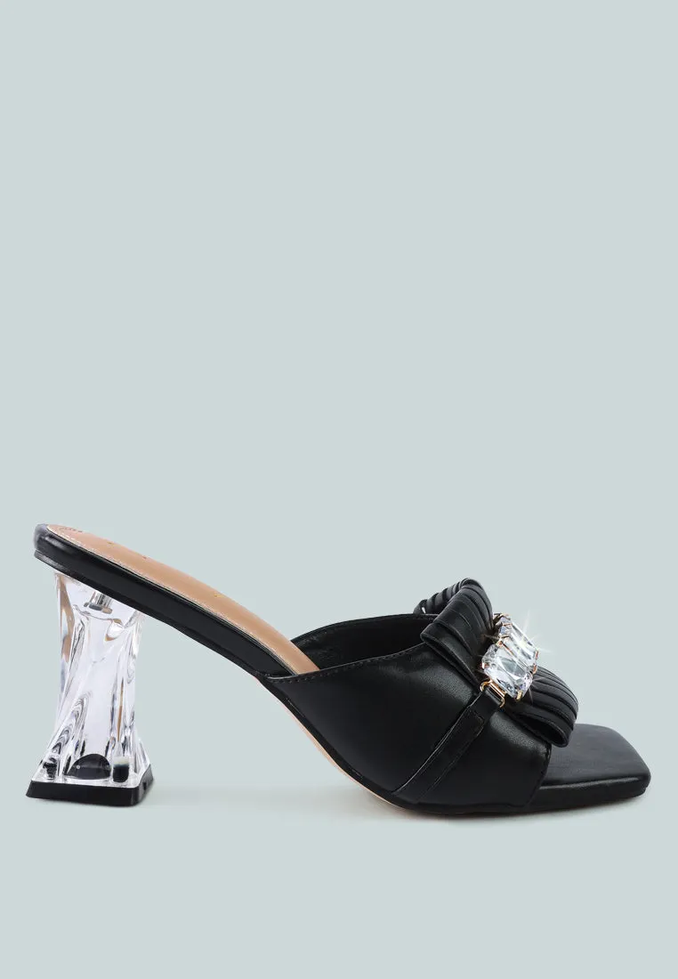 deeba clear heel jewel sandals