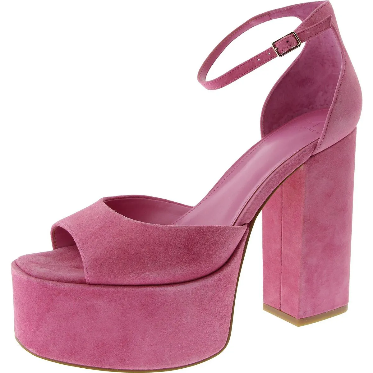 Della Womens Patent Leather Peep-Toe Platform Sandals