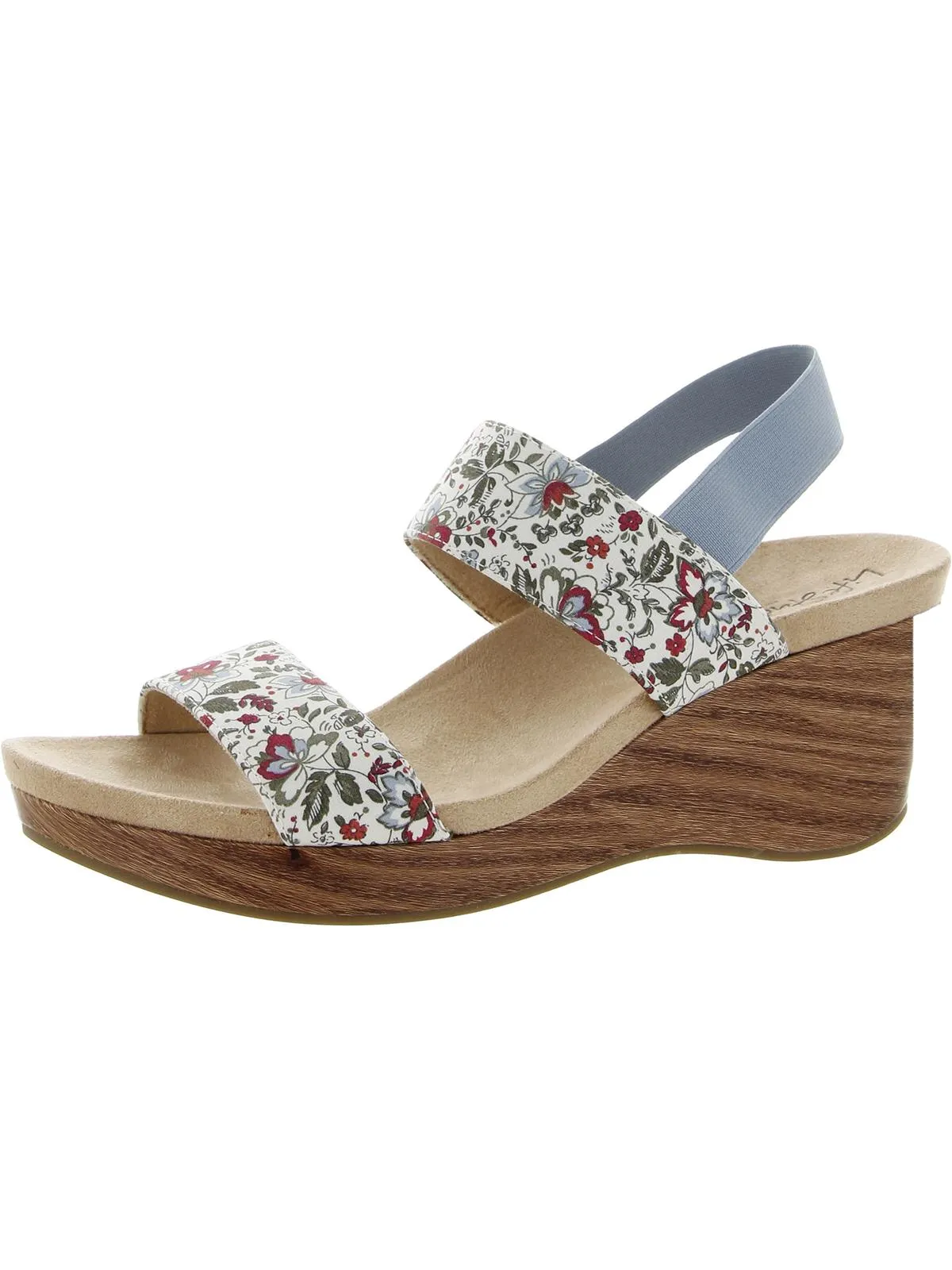 Delta Womens Solid Ankle Strap Wedge Sandals